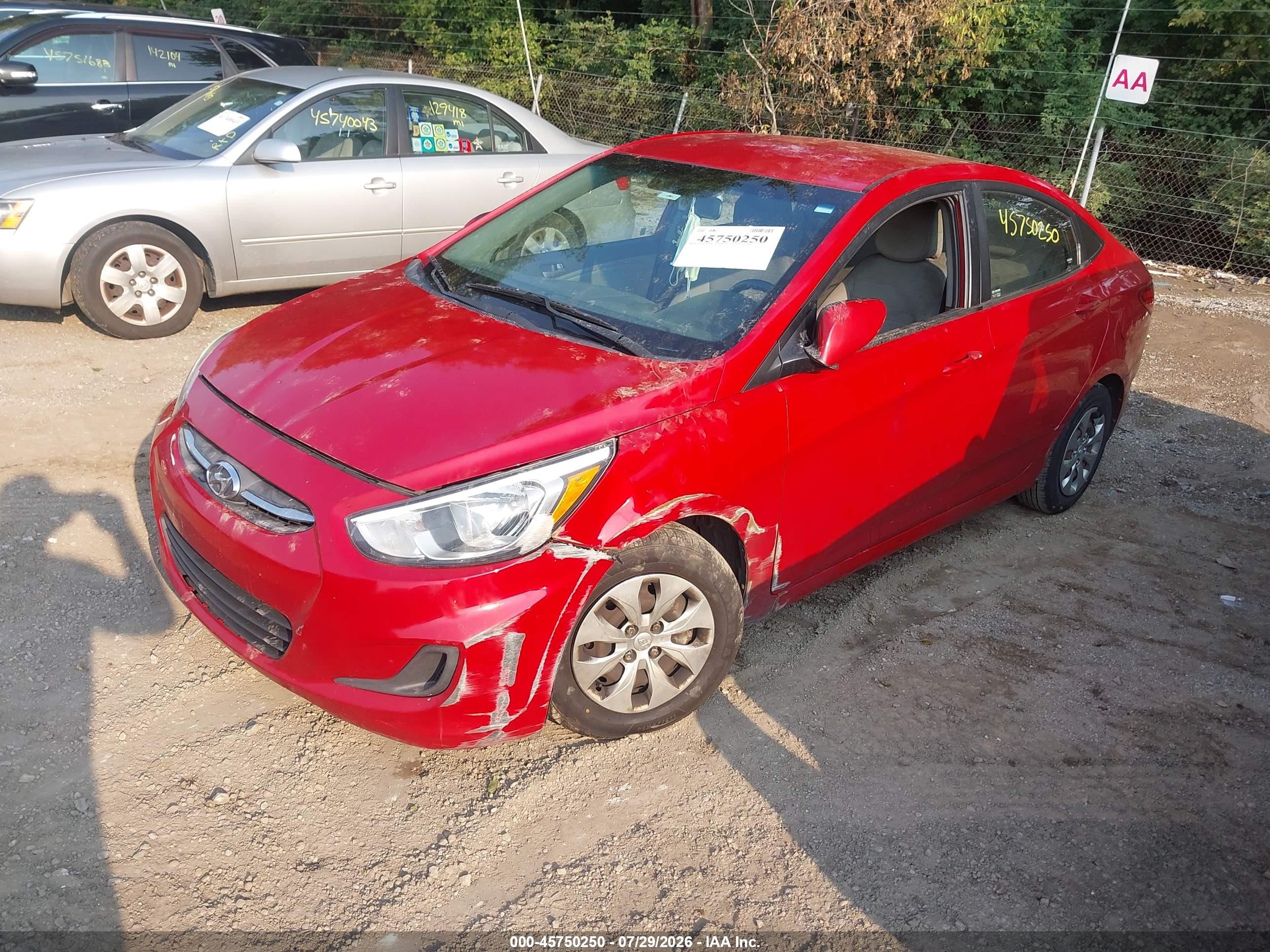 2015 Hyundai Accent Gls Red vin: KMHCT4AE7FU881637