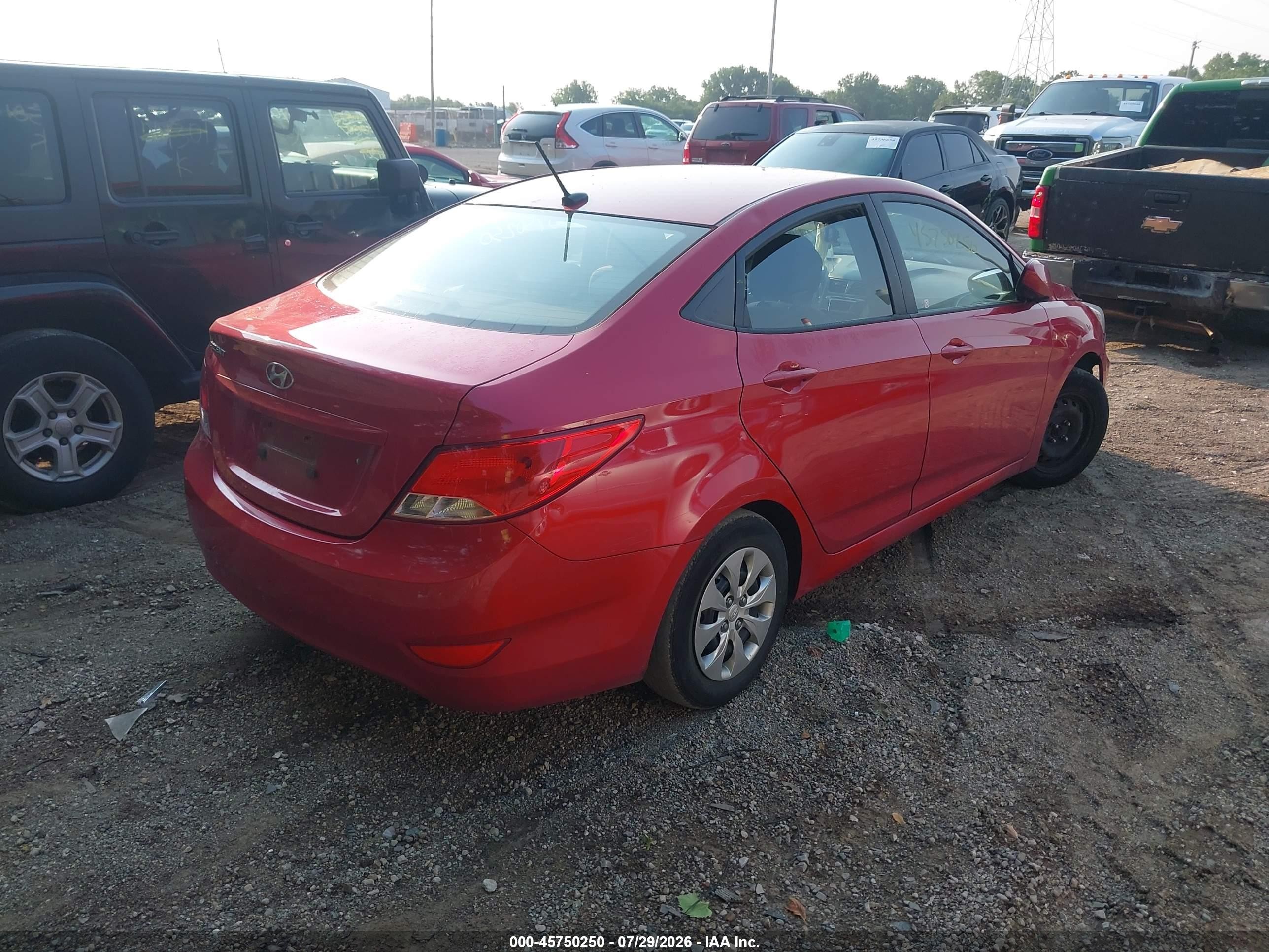 2015 Hyundai Accent Gls Red vin: KMHCT4AE7FU881637