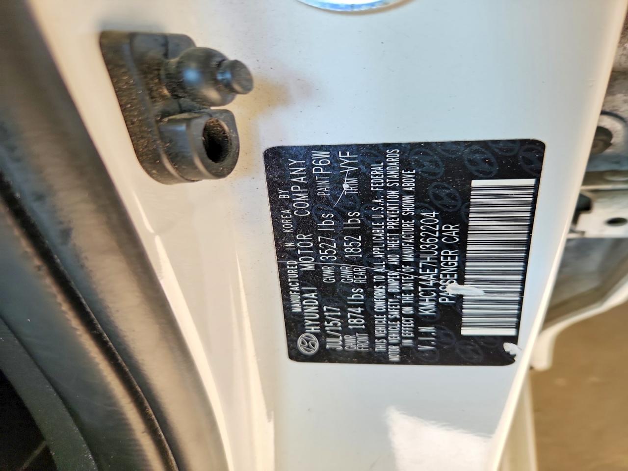 2017 Hyundai Accent Se White vin: KMHCT4AE7HU362204