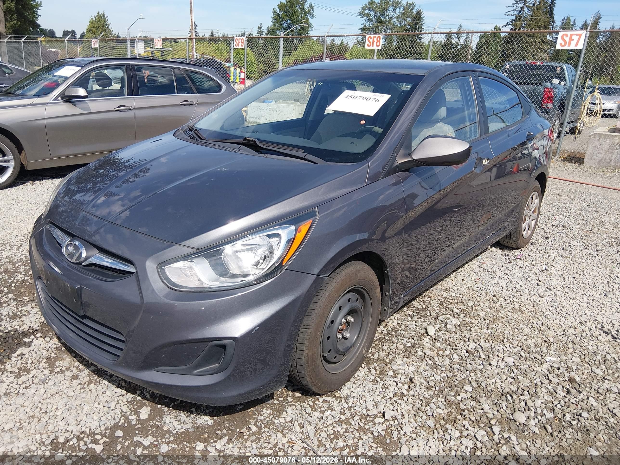 2012 Hyundai Accent Gls Gray vin: KMHCT4AE8CU045086