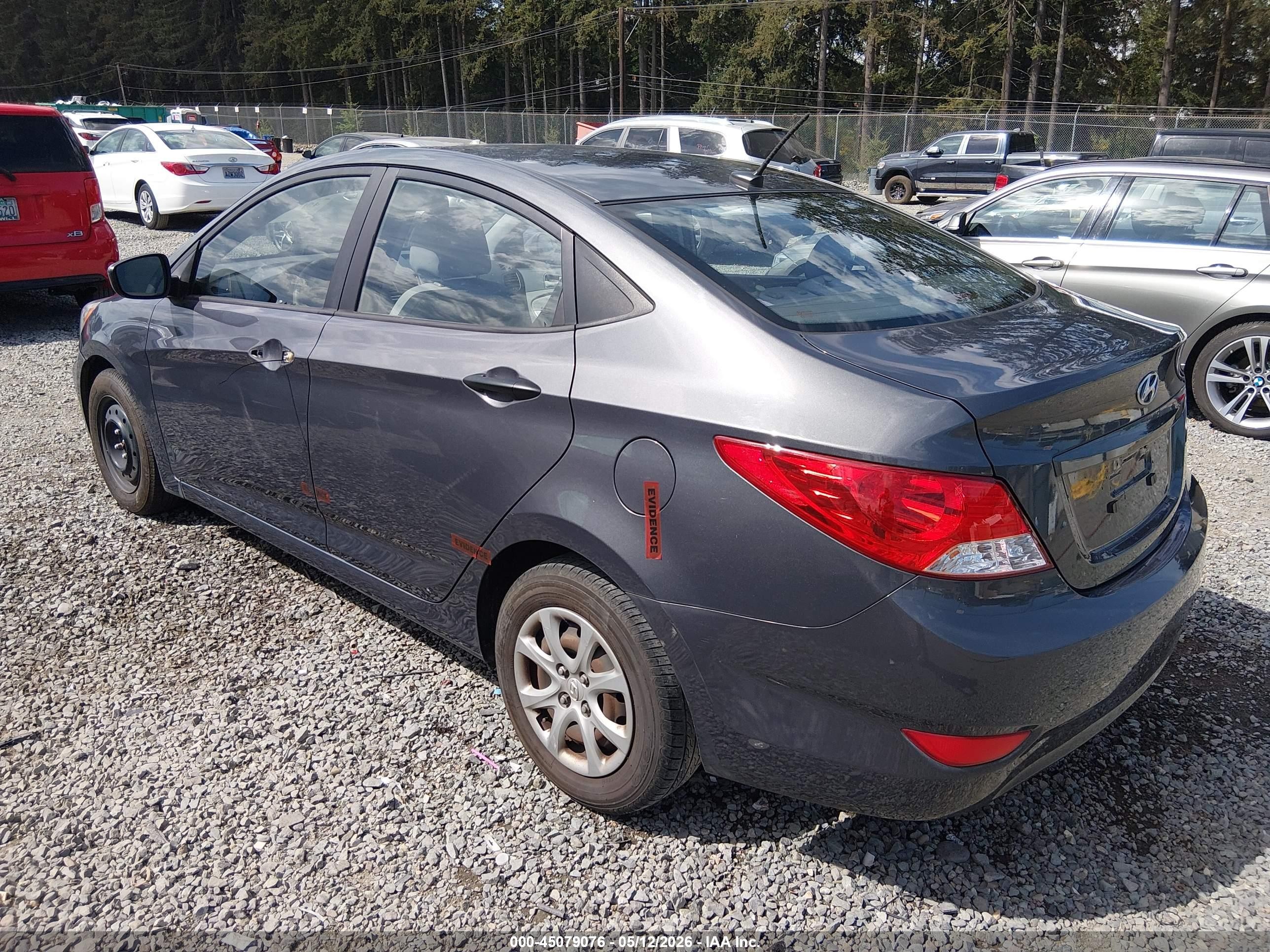 2012 Hyundai Accent Gls Gray vin: KMHCT4AE8CU045086