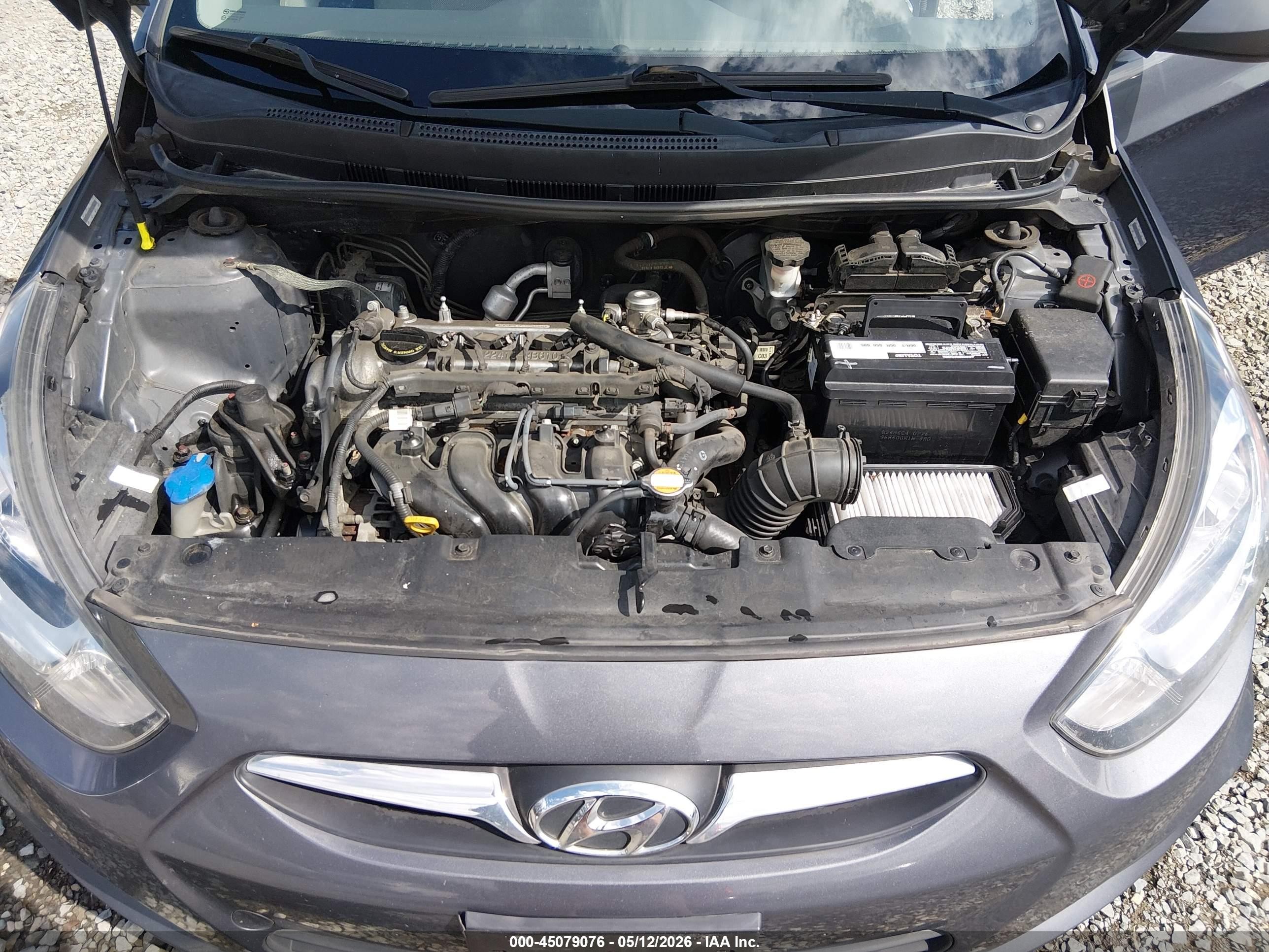 2012 Hyundai Accent Gls Gray vin: KMHCT4AE8CU045086