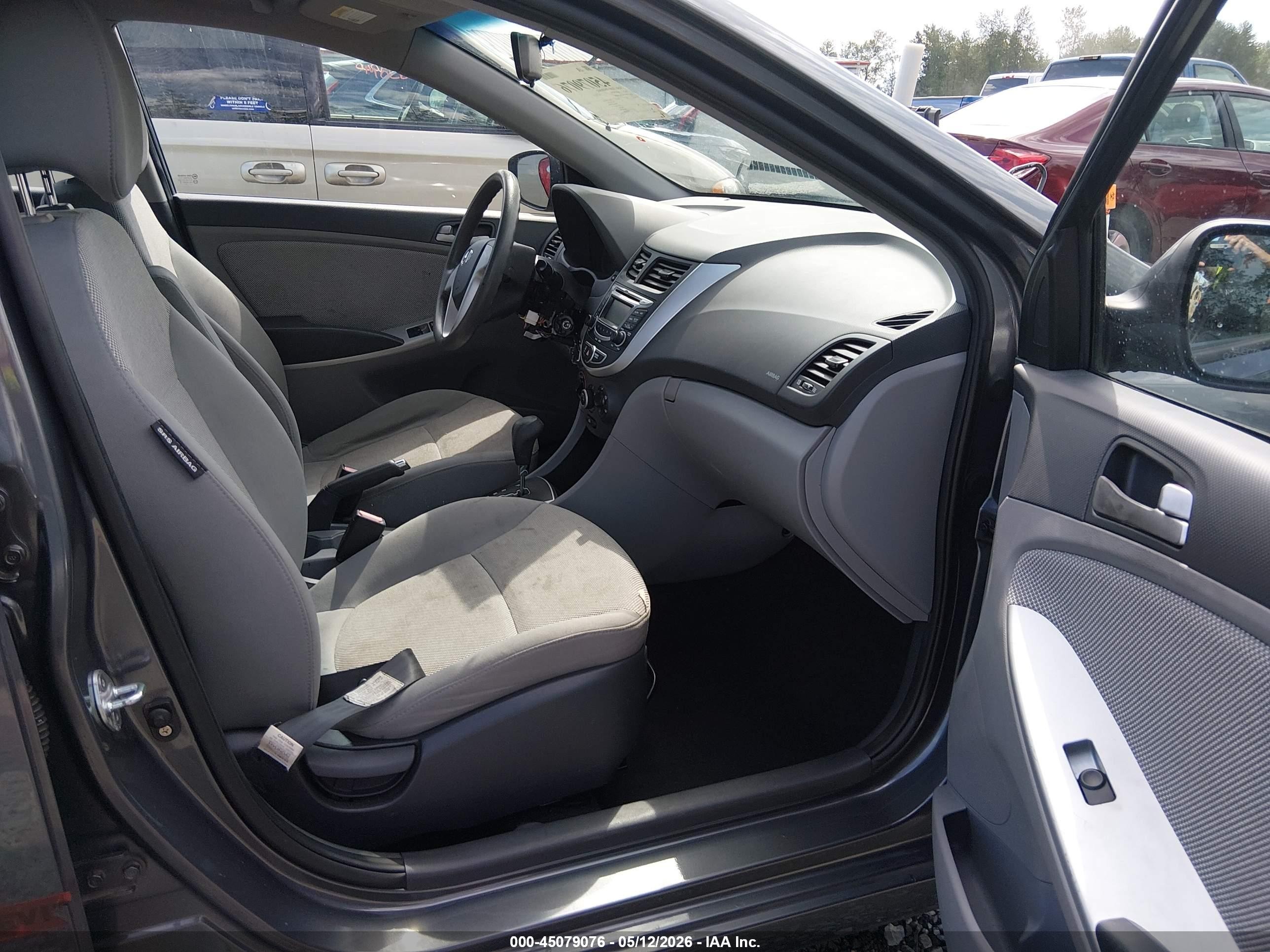 2012 Hyundai Accent Gls Gray vin: KMHCT4AE8CU045086