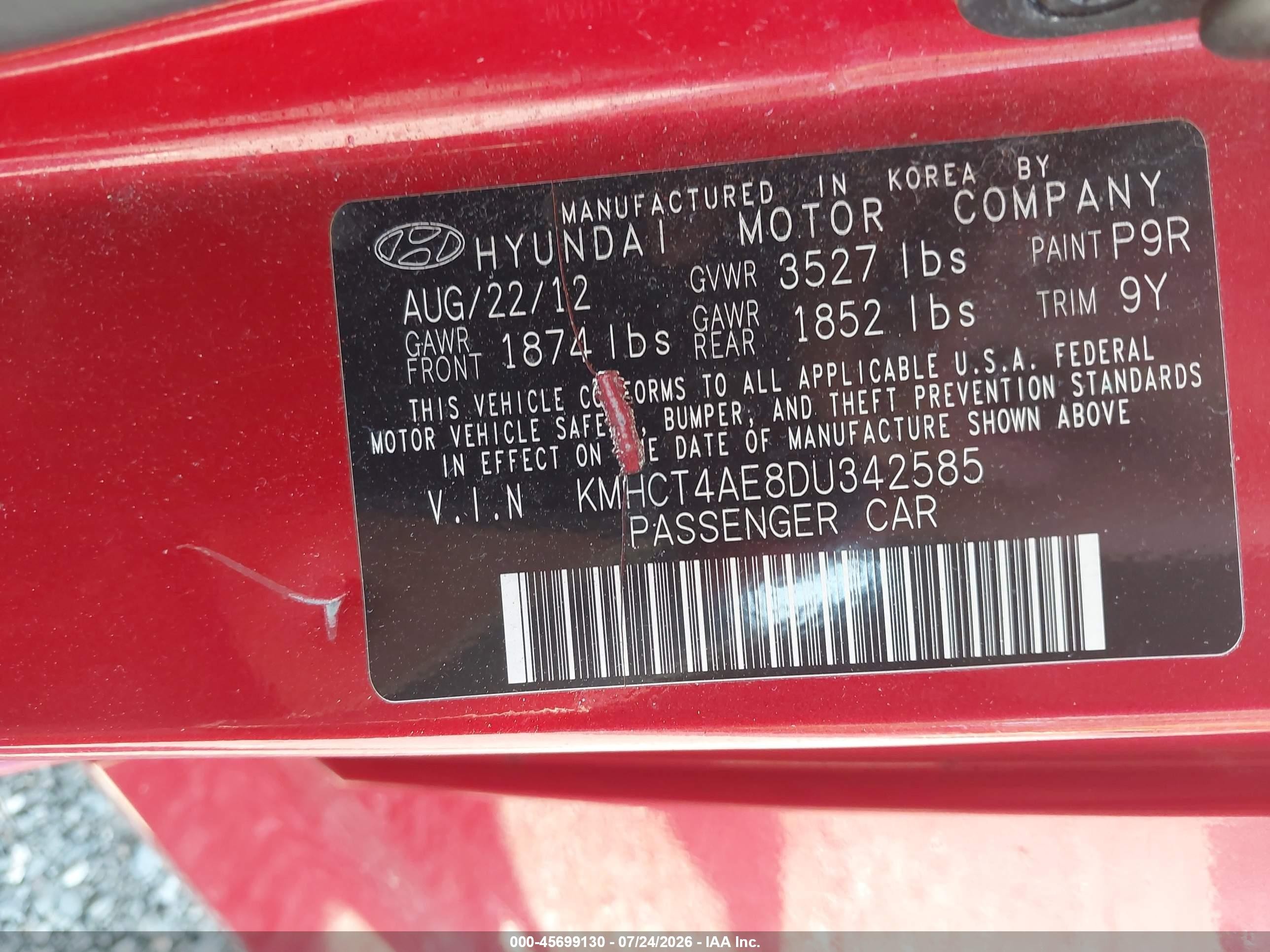 2013 Hyundai Accent Gls Red vin: KMHCT4AE8DU342585