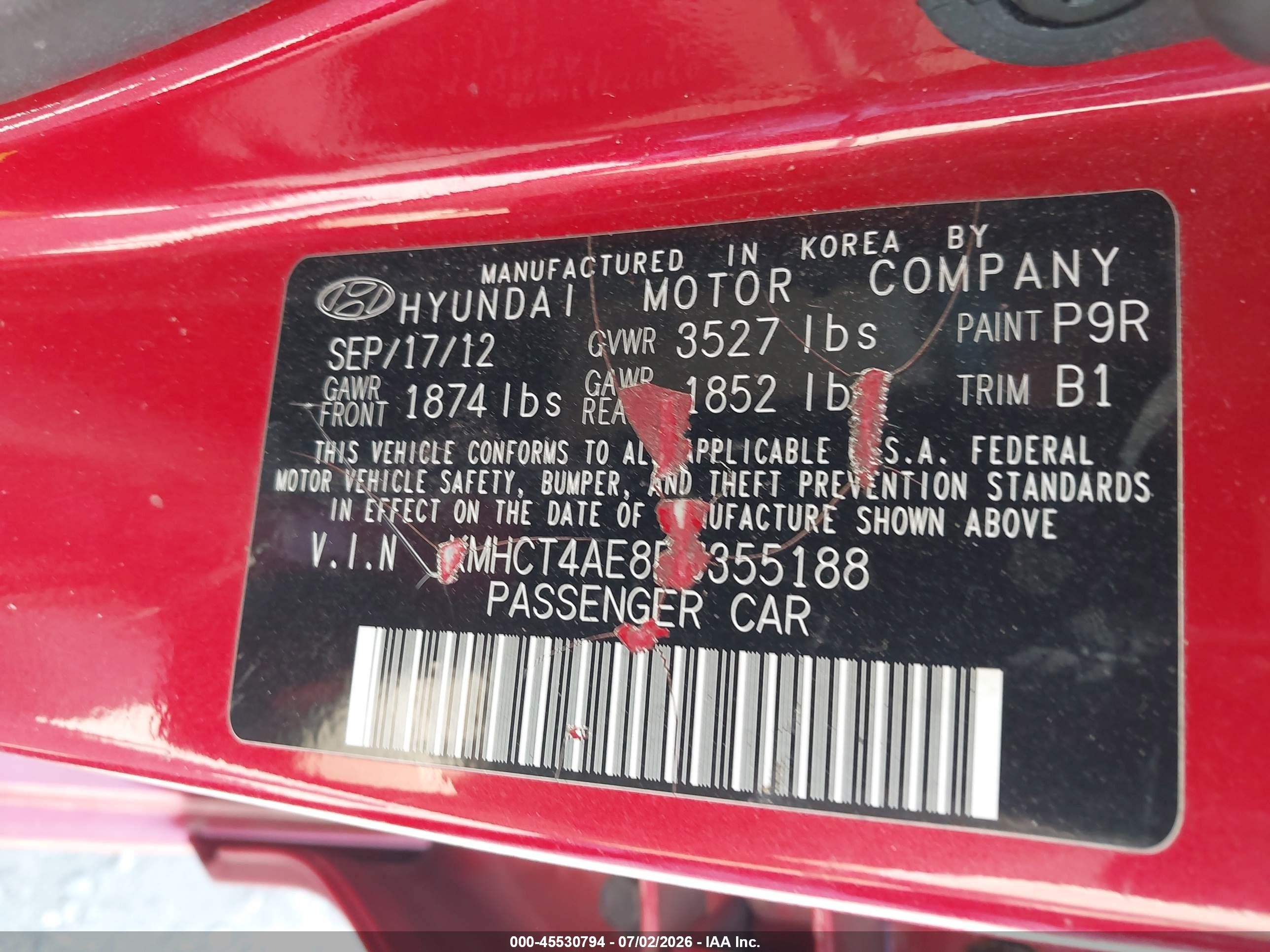 2013 Hyundai Accent Gls Red vin: KMHCT4AE8DU355188