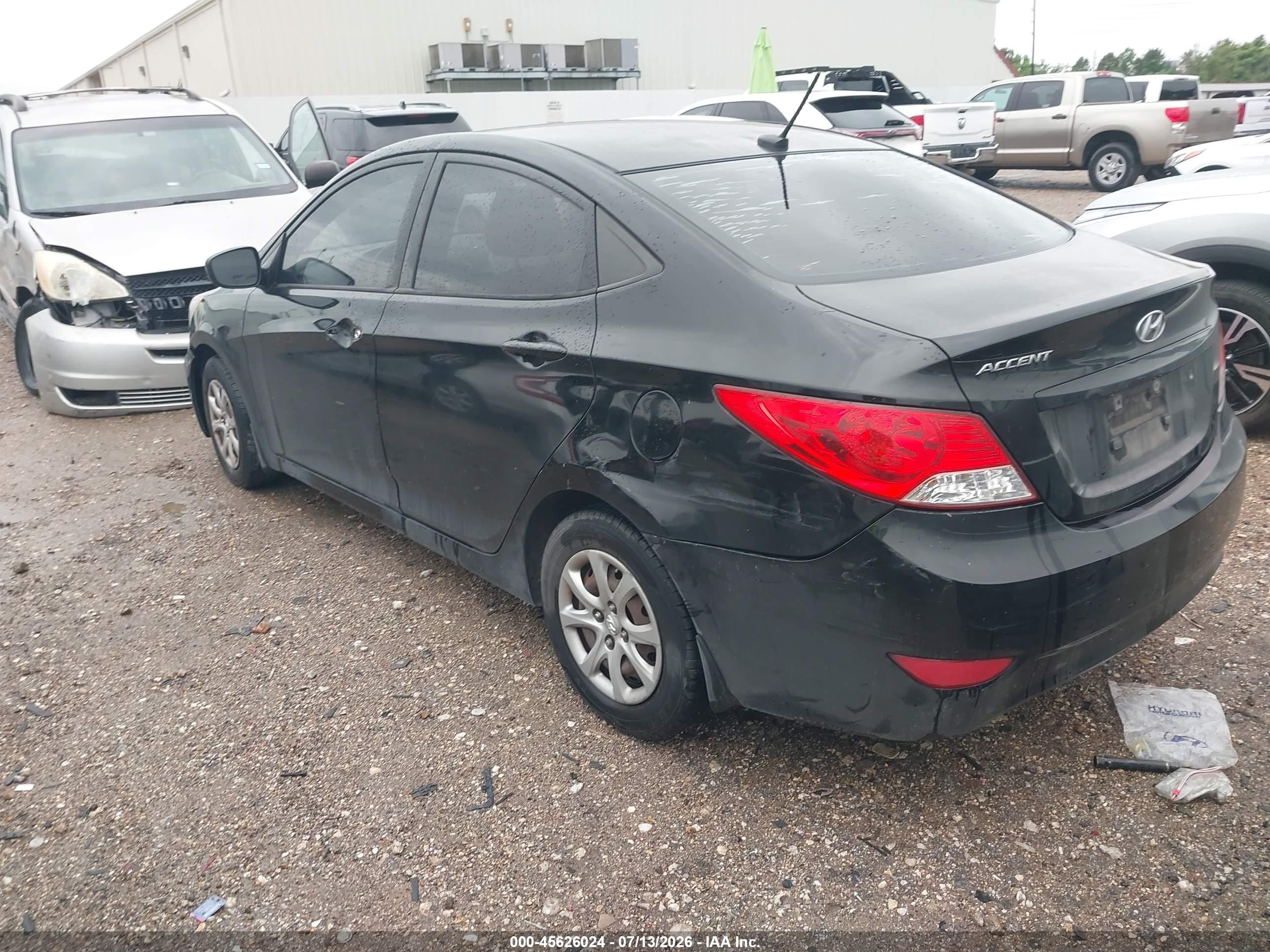 2013 Hyundai Accent Gls Black vin: KMHCT4AE8DU397540