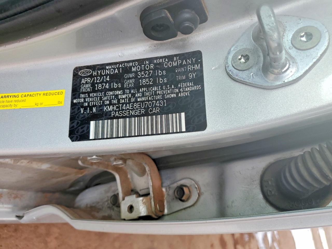 2014 Hyundai Accent Gls Серебряный vin: KMHCT4AE8EU707431