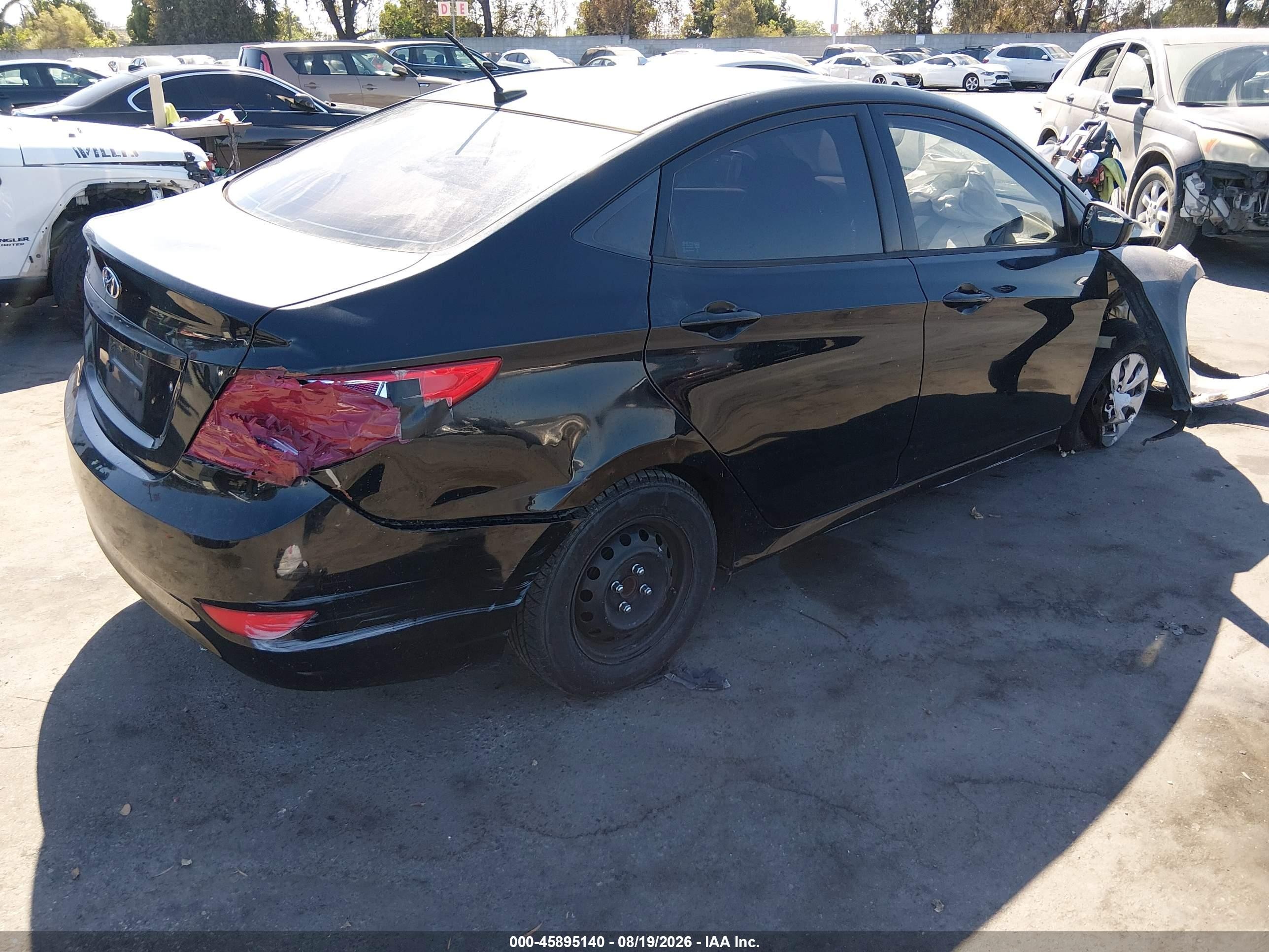 2015 Hyundai Accent Gls Black vin: KMHCT4AE8FU822578