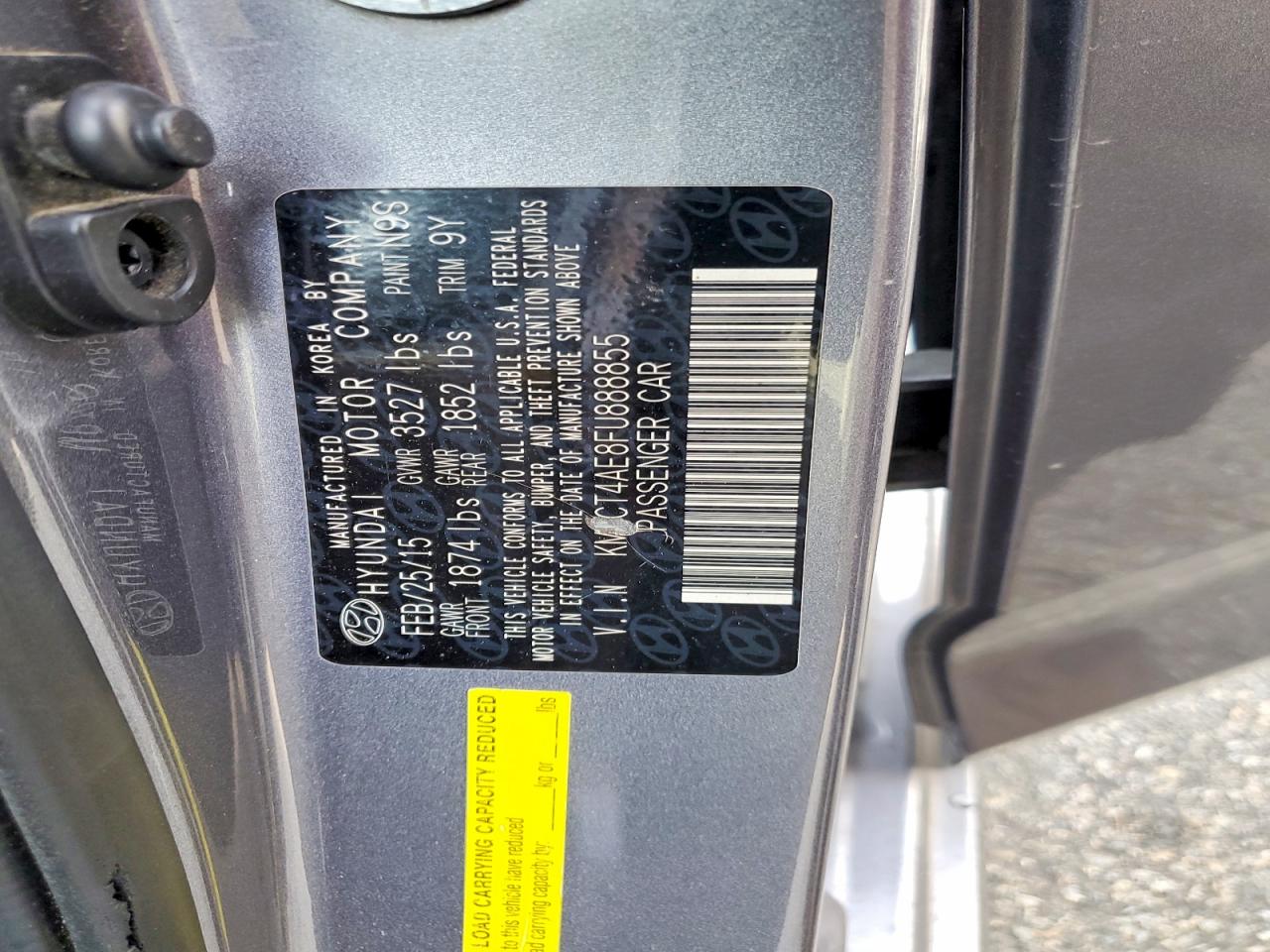 2015 Hyundai Accent Gls Charcoal vin: KMHCT4AE8FU888855