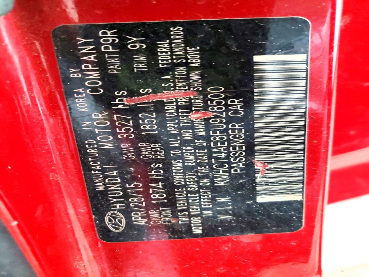 2015 Hyundai Accent Gls Red vin: KMHCT4AE8FU928500