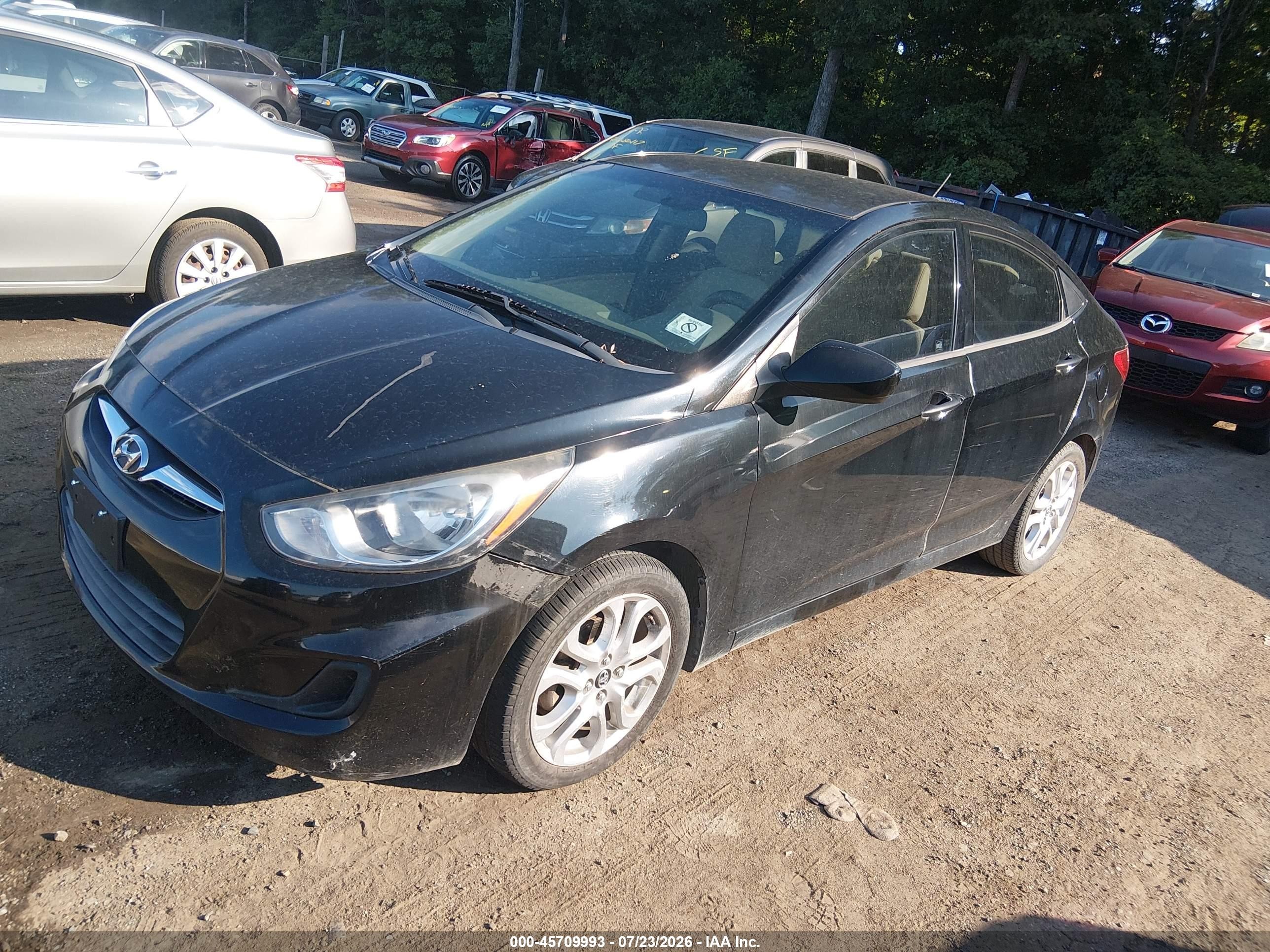 2012 Hyundai Accent Gls Black vin: KMHCT4AE9CU081322