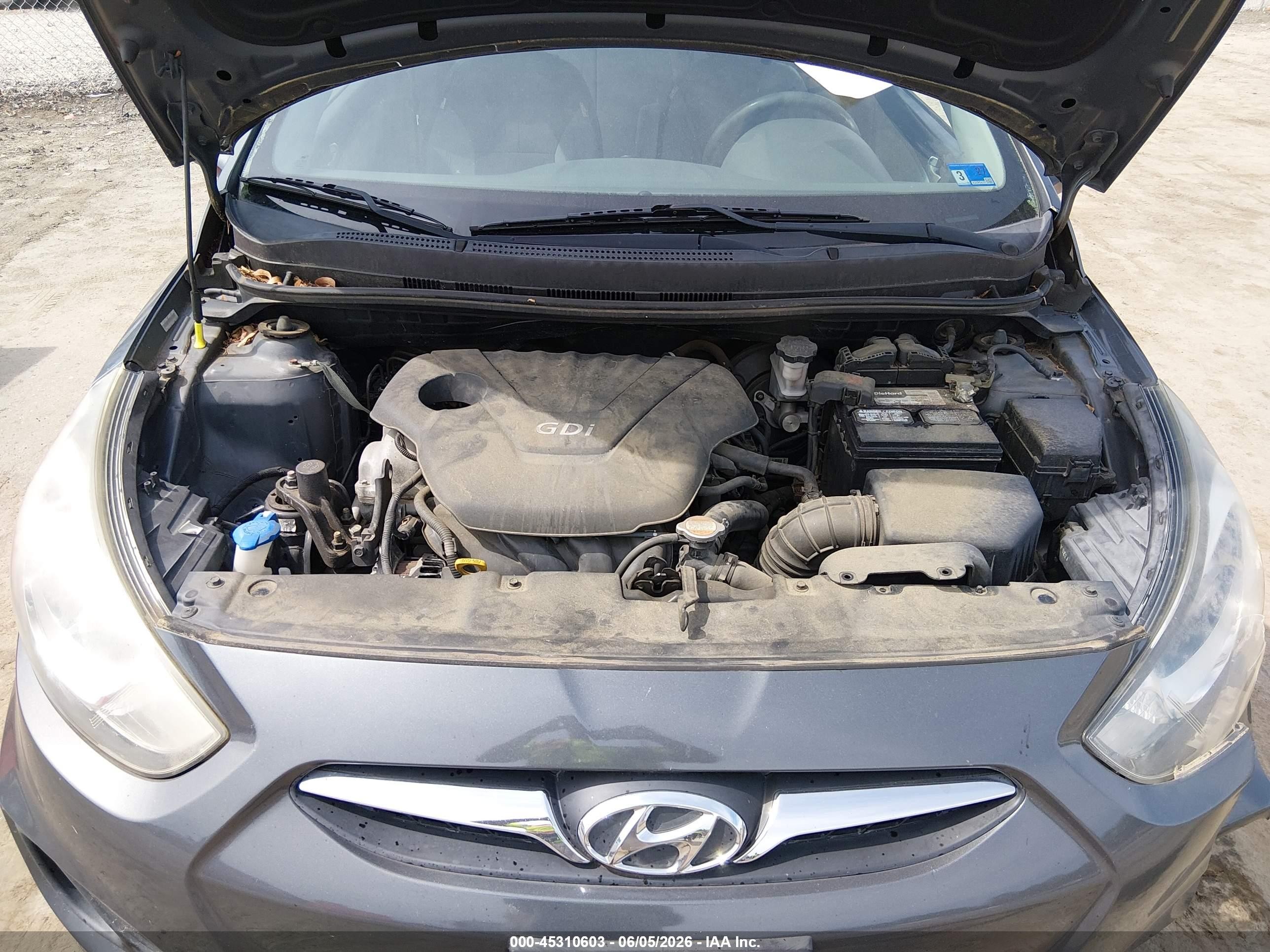 2012 Hyundai Accent Gls Gray vin: KMHCT4AE9CU093499