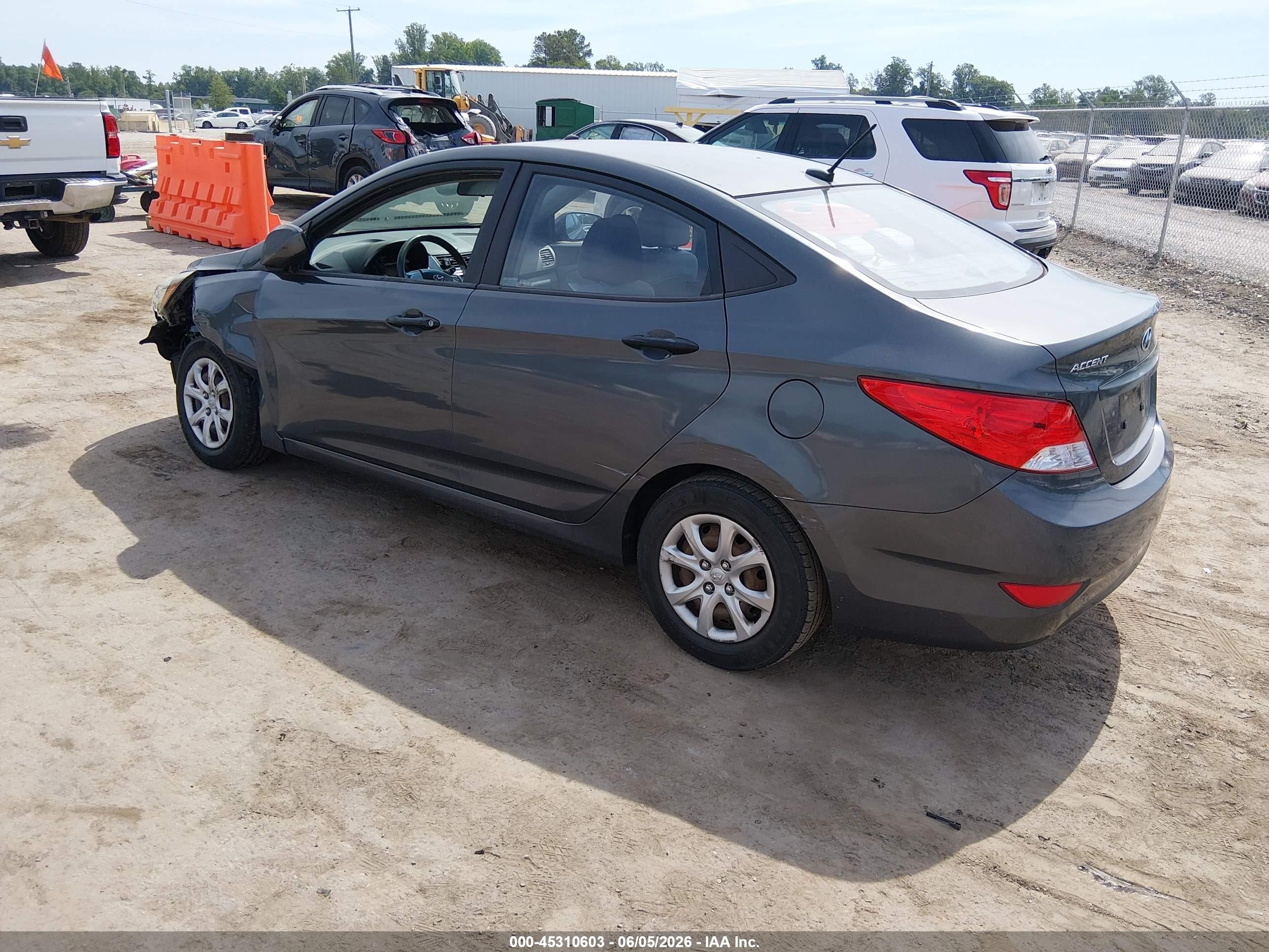 2012 Hyundai Accent Gls Gray vin: KMHCT4AE9CU093499