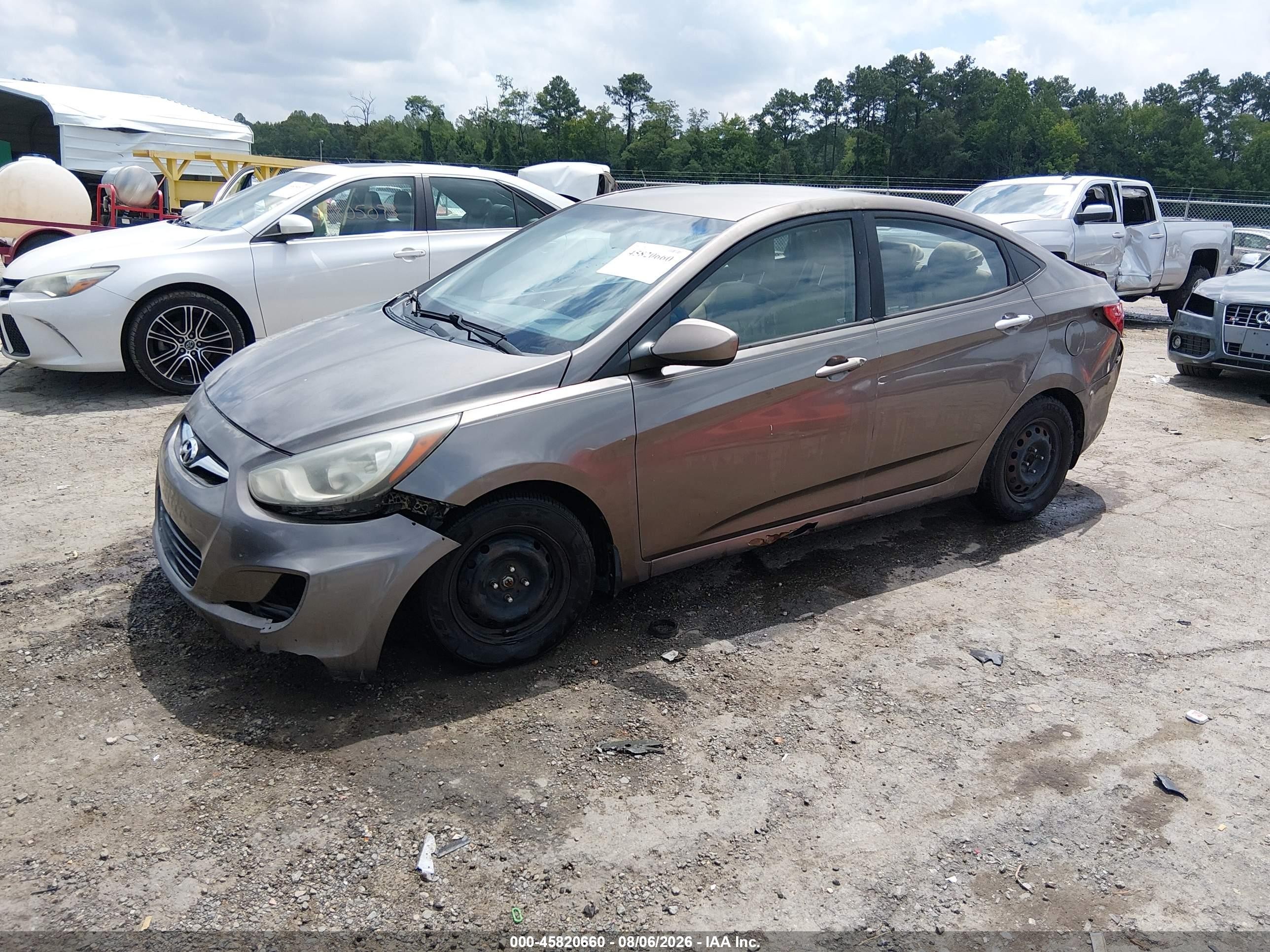 2012 Hyundai Accent Gls Gray vin: KMHCT4AE9CU139185