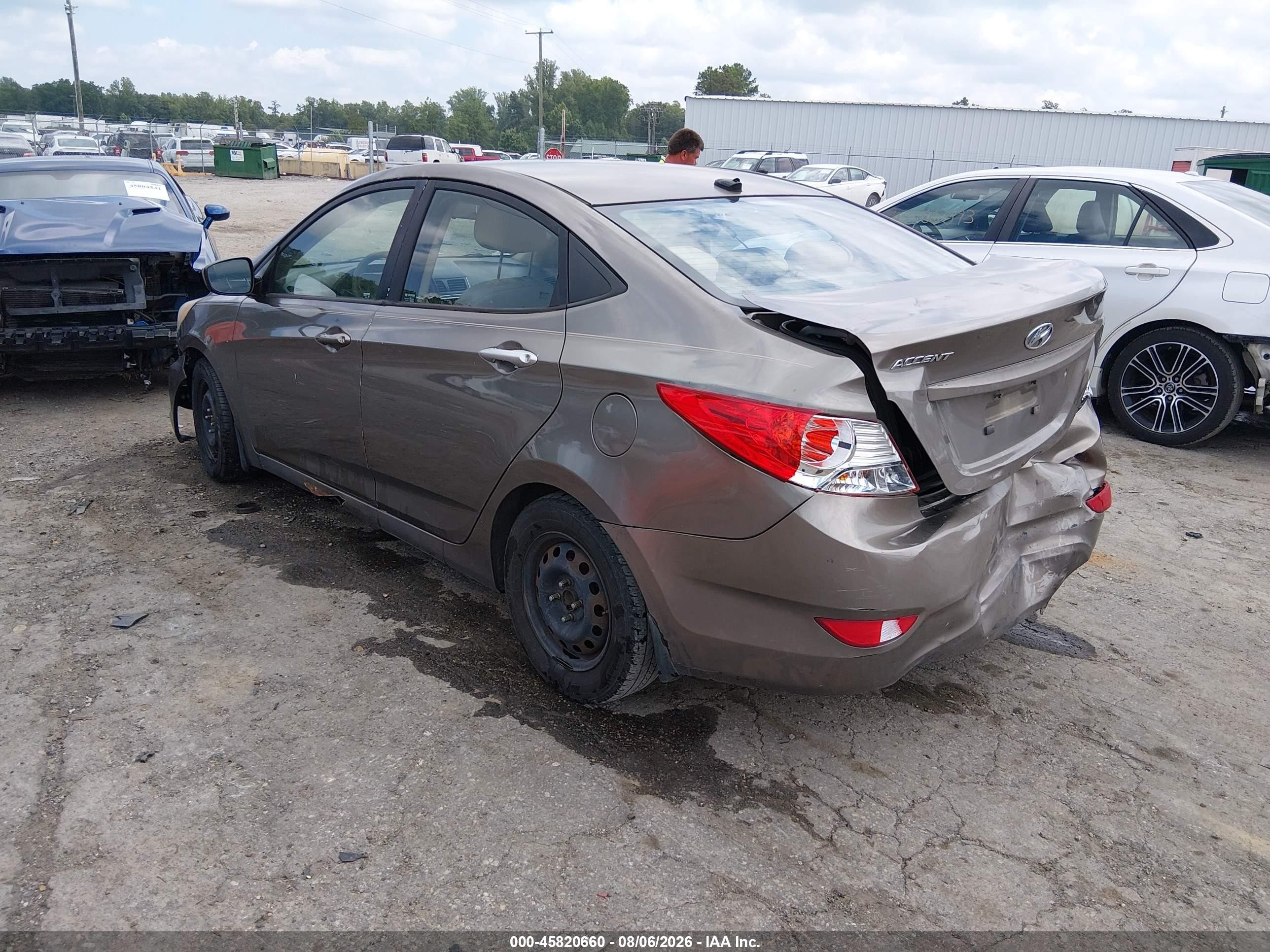 2012 Hyundai Accent Gls Gray vin: KMHCT4AE9CU139185