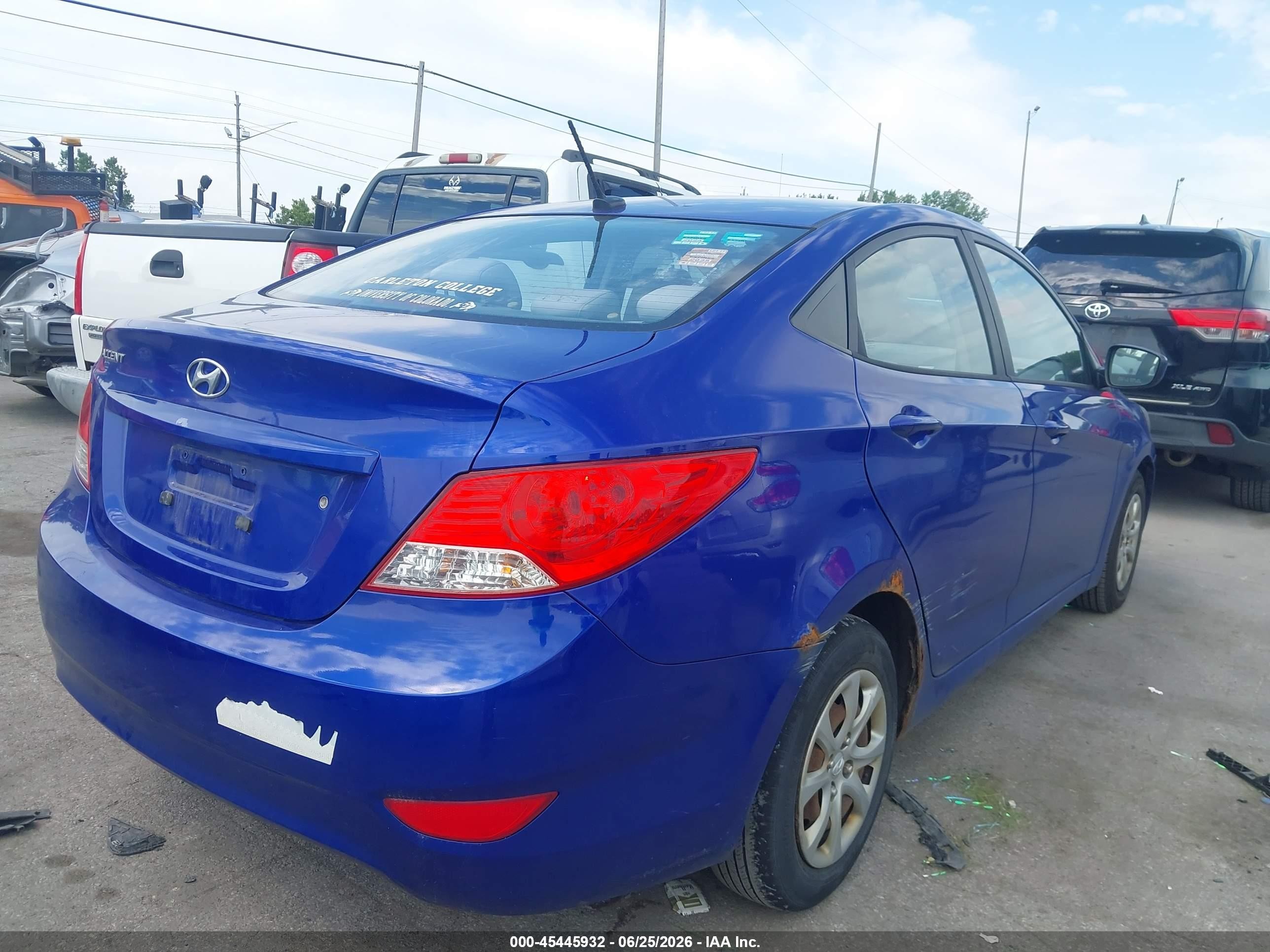 2012 Hyundai Accent Gls Синий vin: KMHCT4AE9CU201491