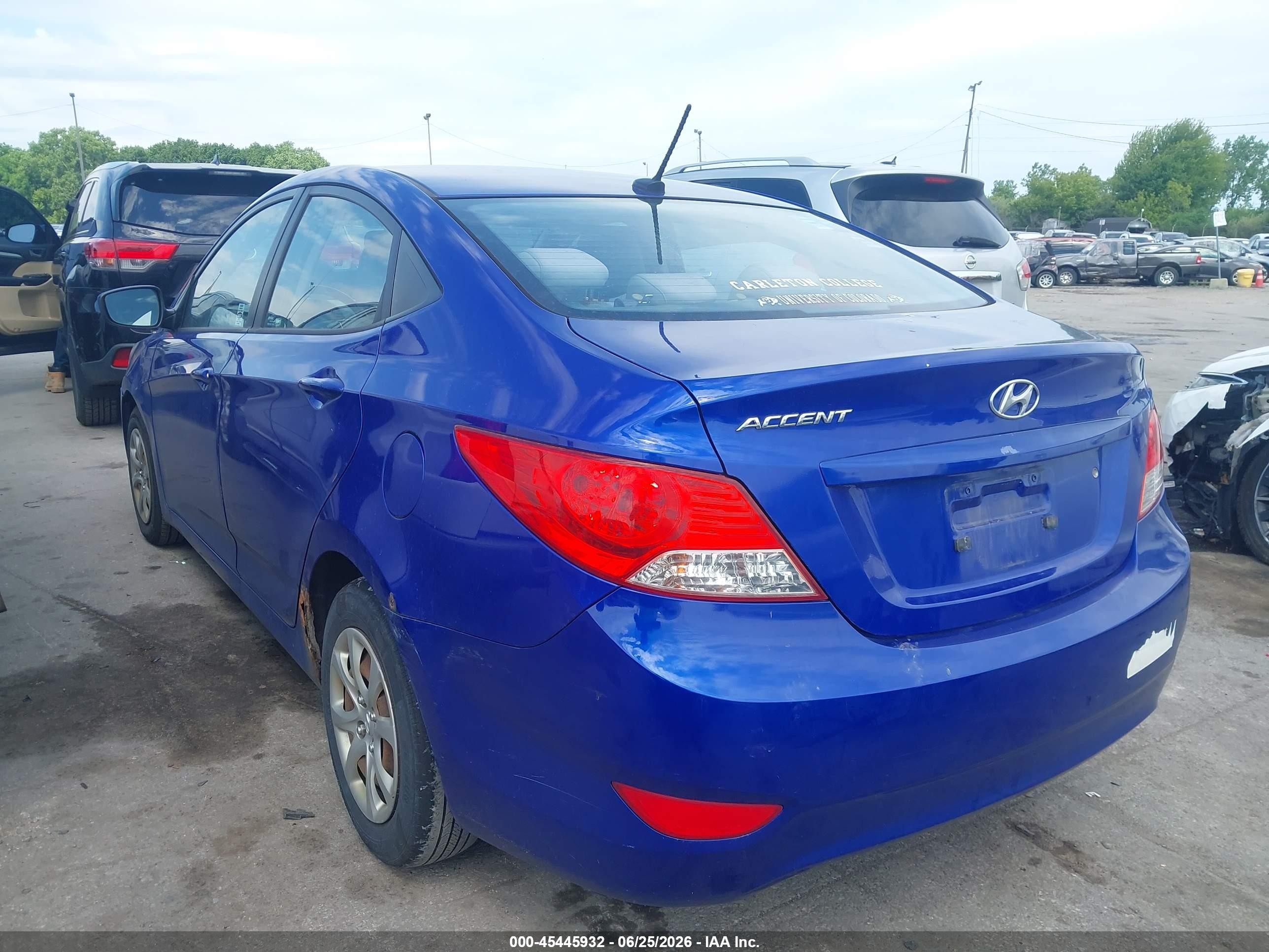 2012 Hyundai Accent Gls Синий vin: KMHCT4AE9CU201491