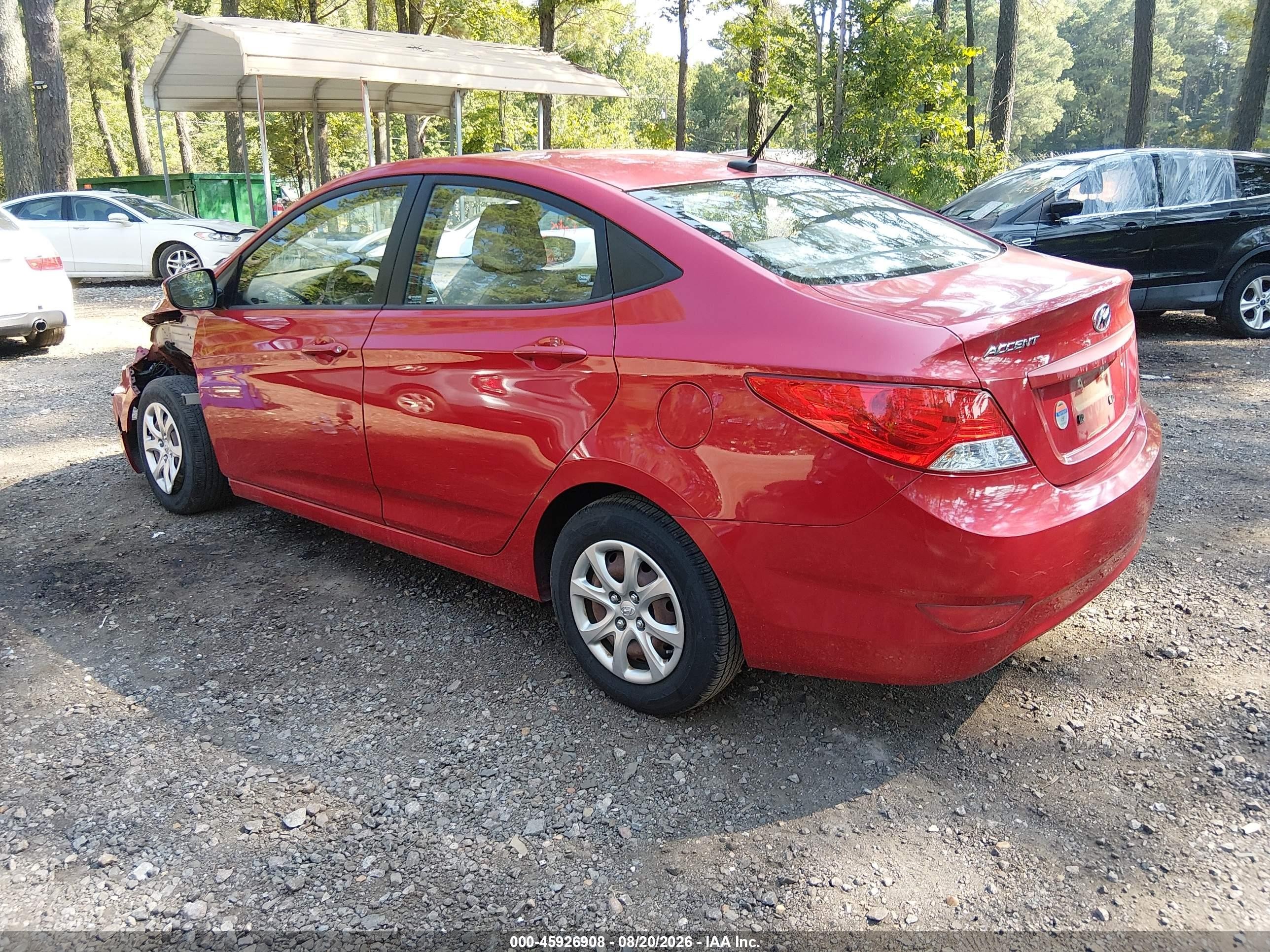 2012 Hyundai Accent Gls Red vin: KMHCT4AE9CU257611