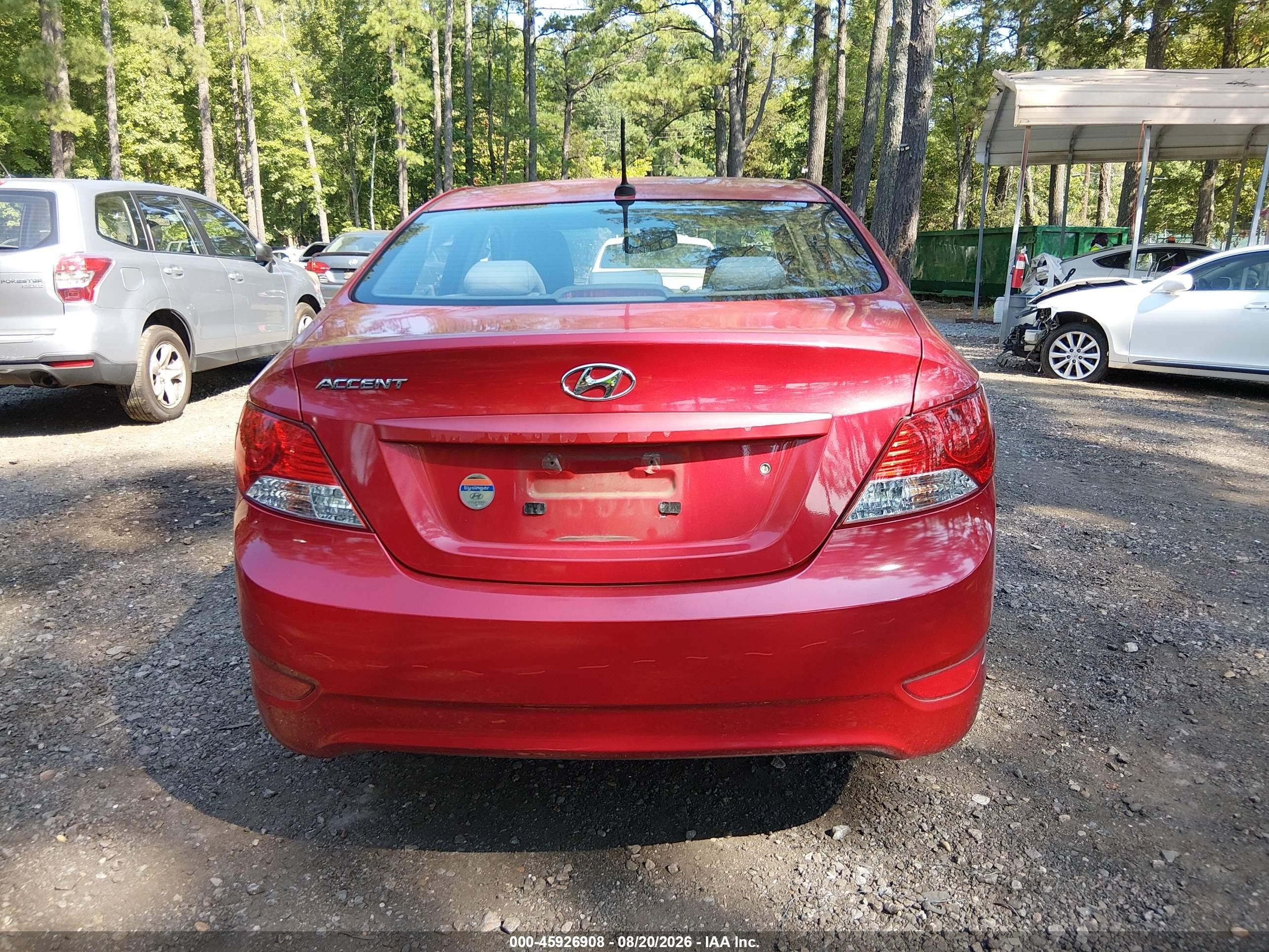 2012 Hyundai Accent Gls Red vin: KMHCT4AE9CU257611