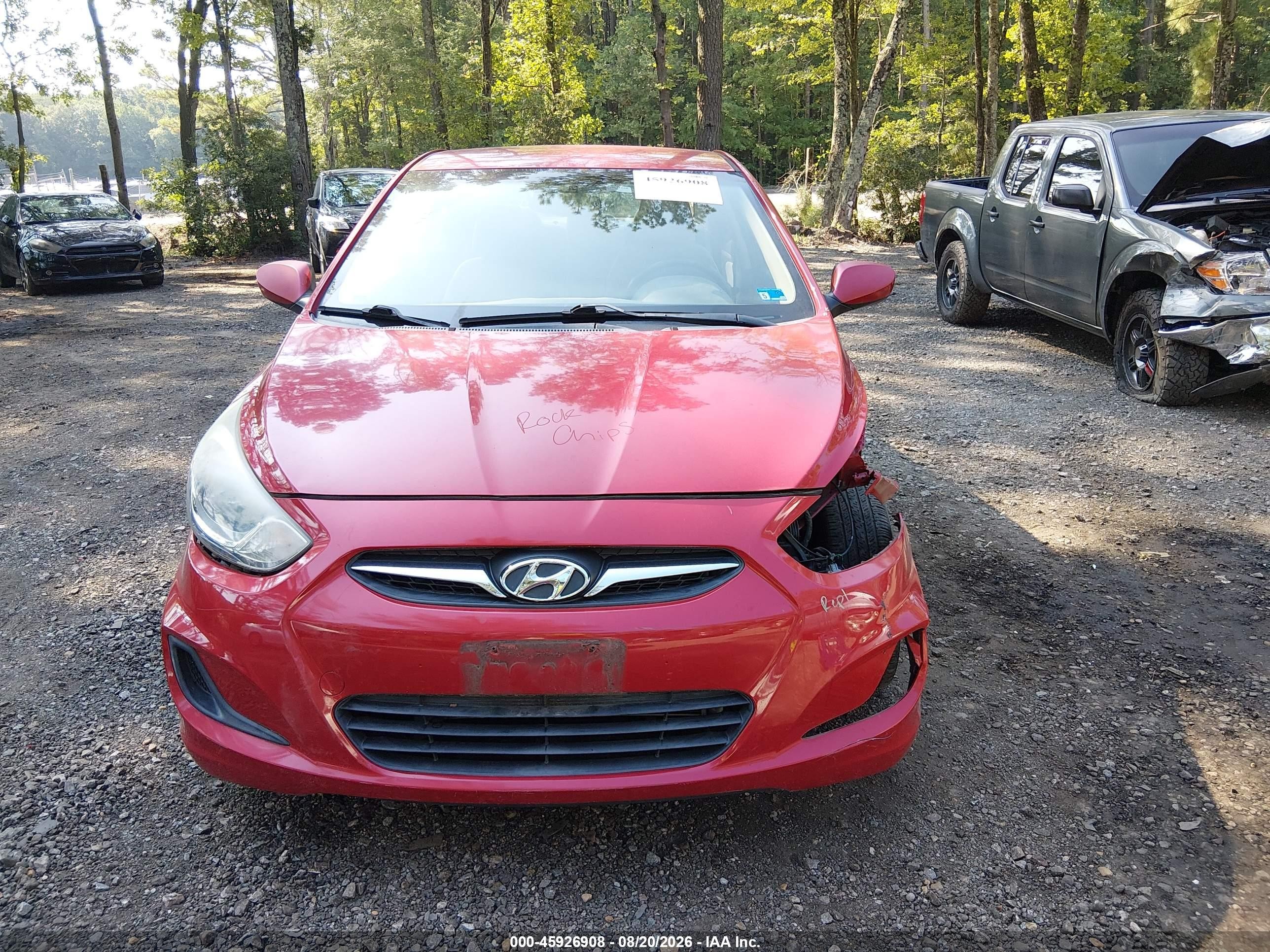 2012 Hyundai Accent Gls Red vin: KMHCT4AE9CU257611