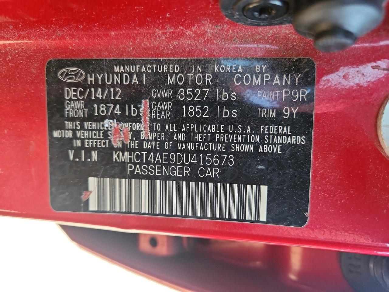 2013 Hyundai Accent Gls Red vin: KMHCT4AE9DU415673