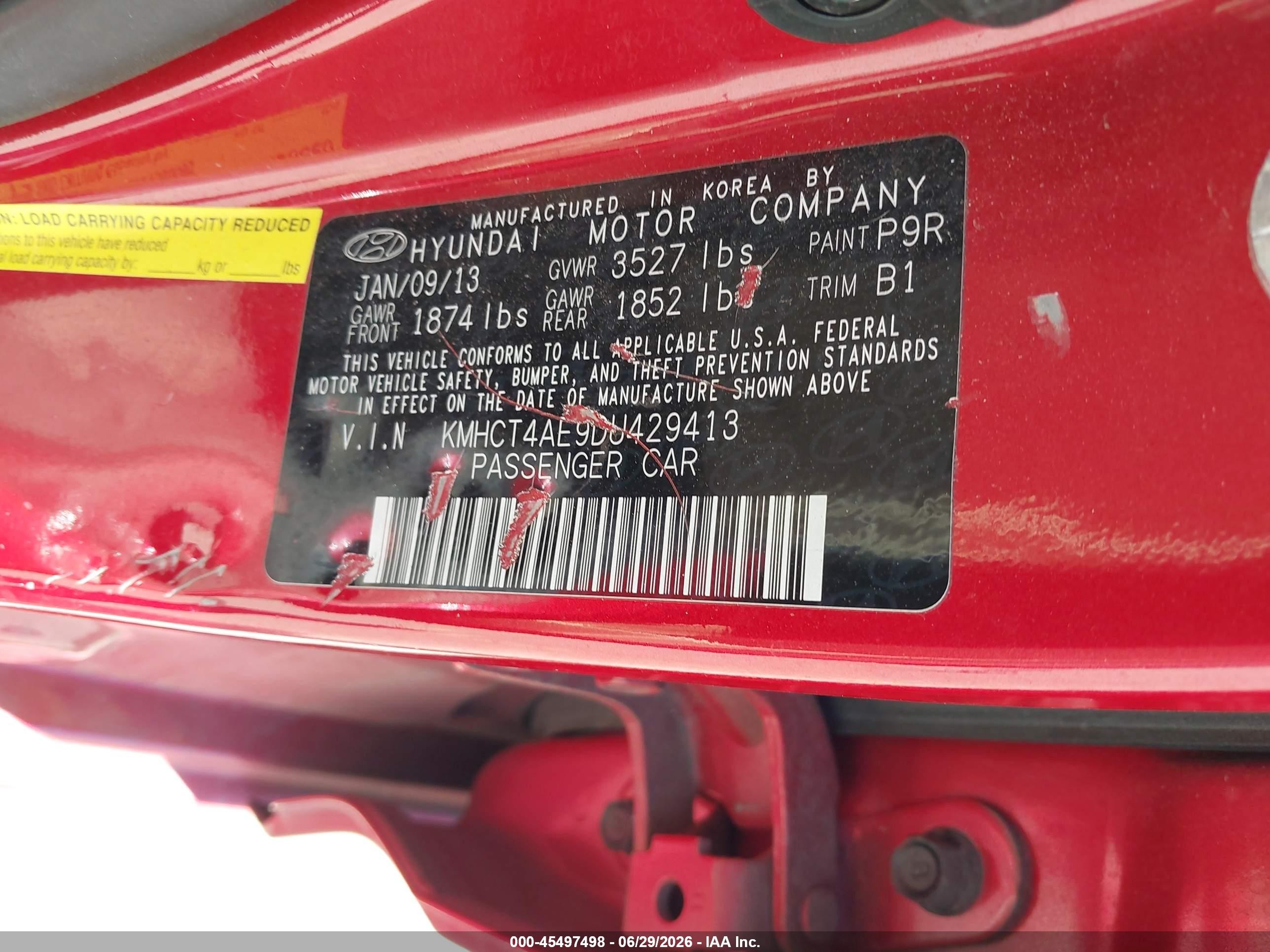 2013 Hyundai Accent Gls Red vin: KMHCT4AE9DU429413