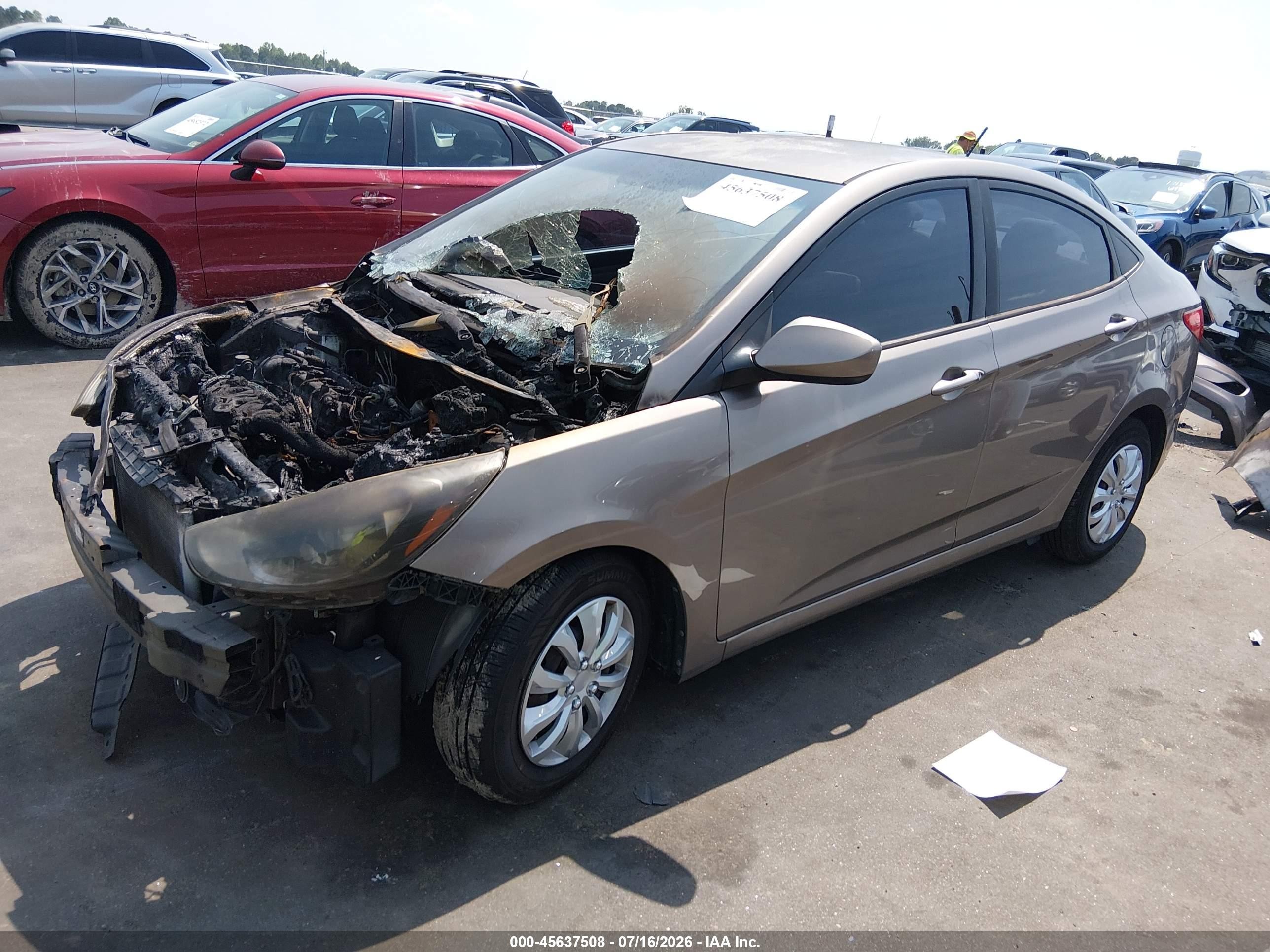 2014 Hyundai Accent Gls Gray vin: KMHCT4AE9EU492318