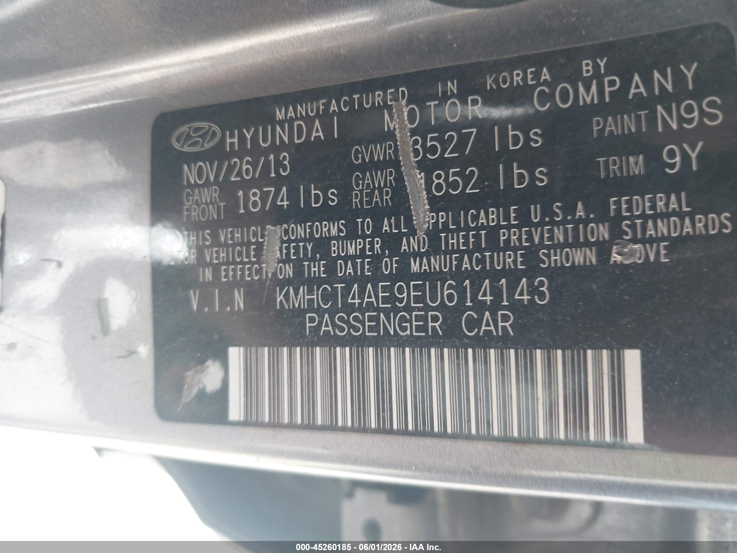 2014 Hyundai Accent Gls Blue vin: KMHCT4AE9EU614143