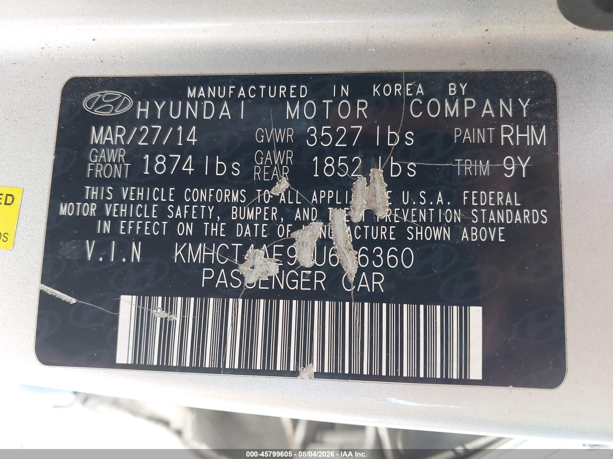 2014 Hyundai Accent Gls Silver vin: KMHCT4AE9EU696360