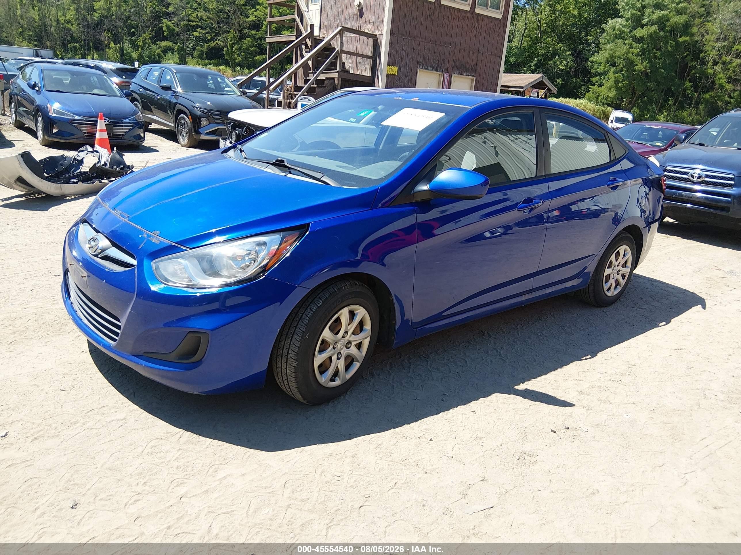 2014 Hyundai Accent Gls Blue vin: KMHCT4AE9EU720317