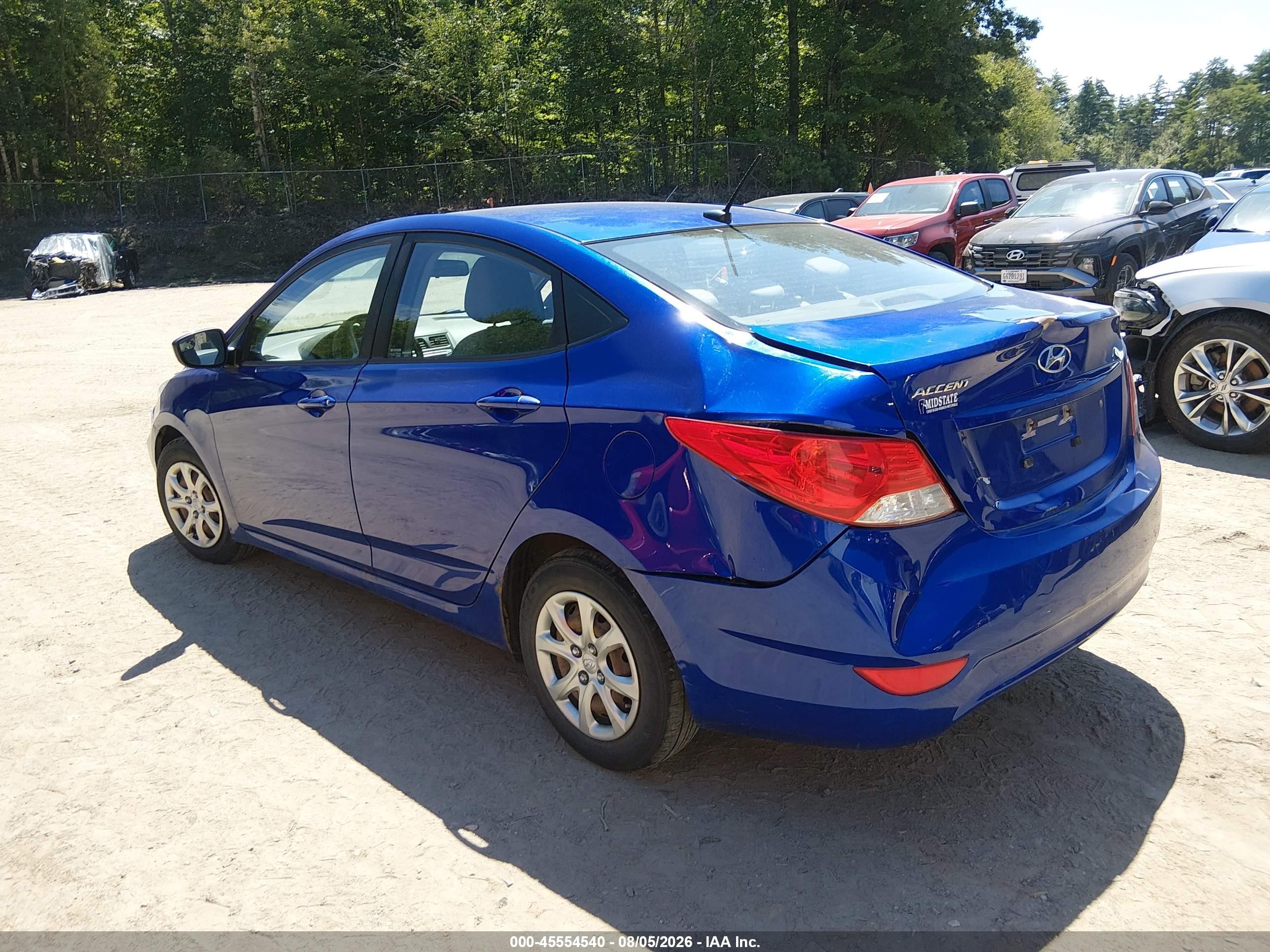2014 Hyundai Accent Gls Blue vin: KMHCT4AE9EU720317