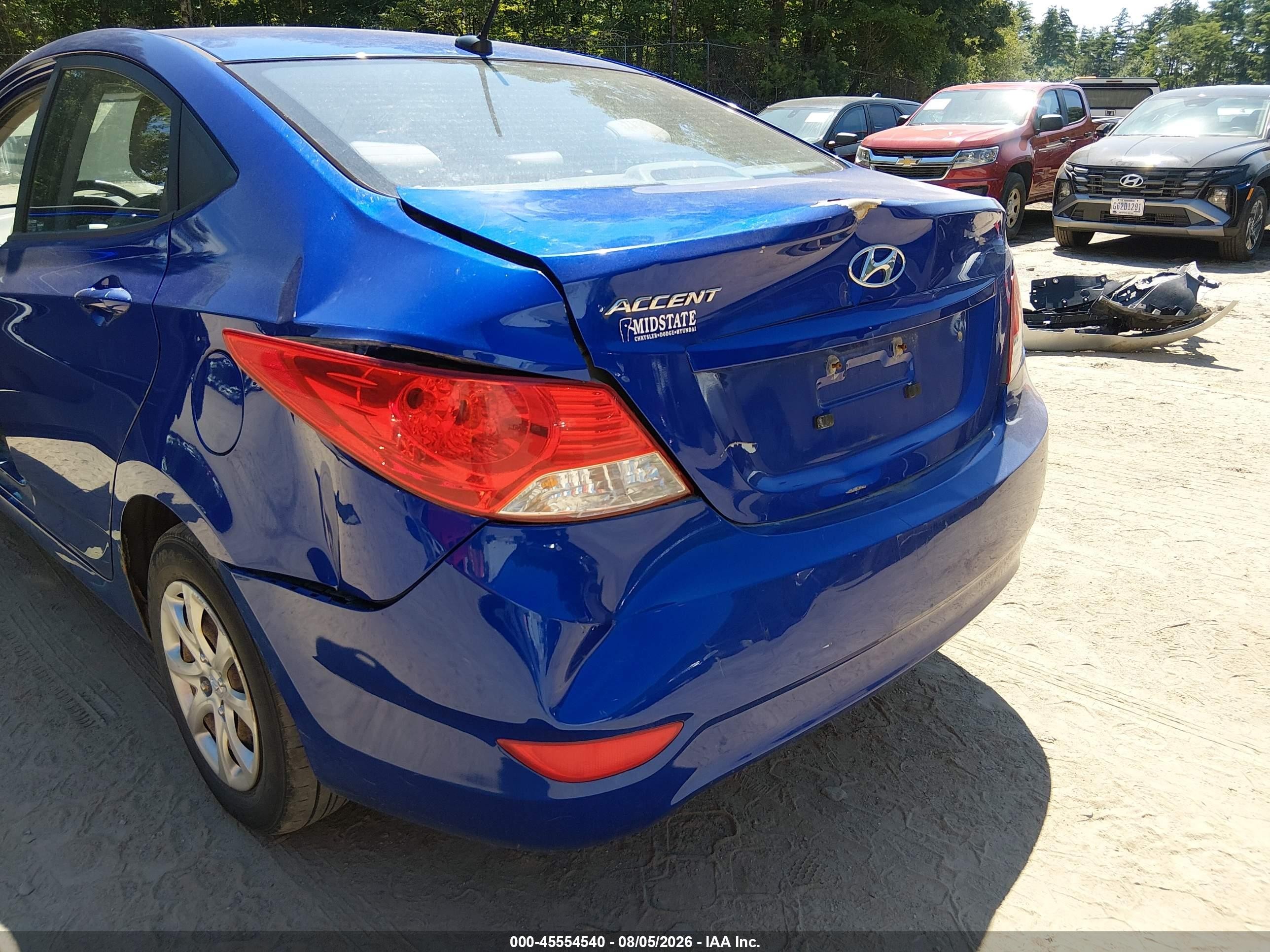 2014 Hyundai Accent Gls Blue vin: KMHCT4AE9EU720317
