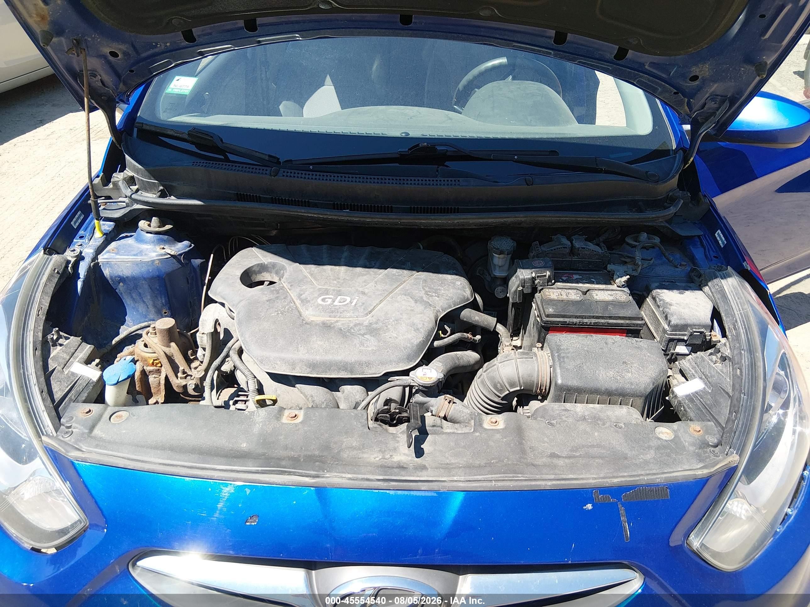 2014 Hyundai Accent Gls Blue vin: KMHCT4AE9EU720317