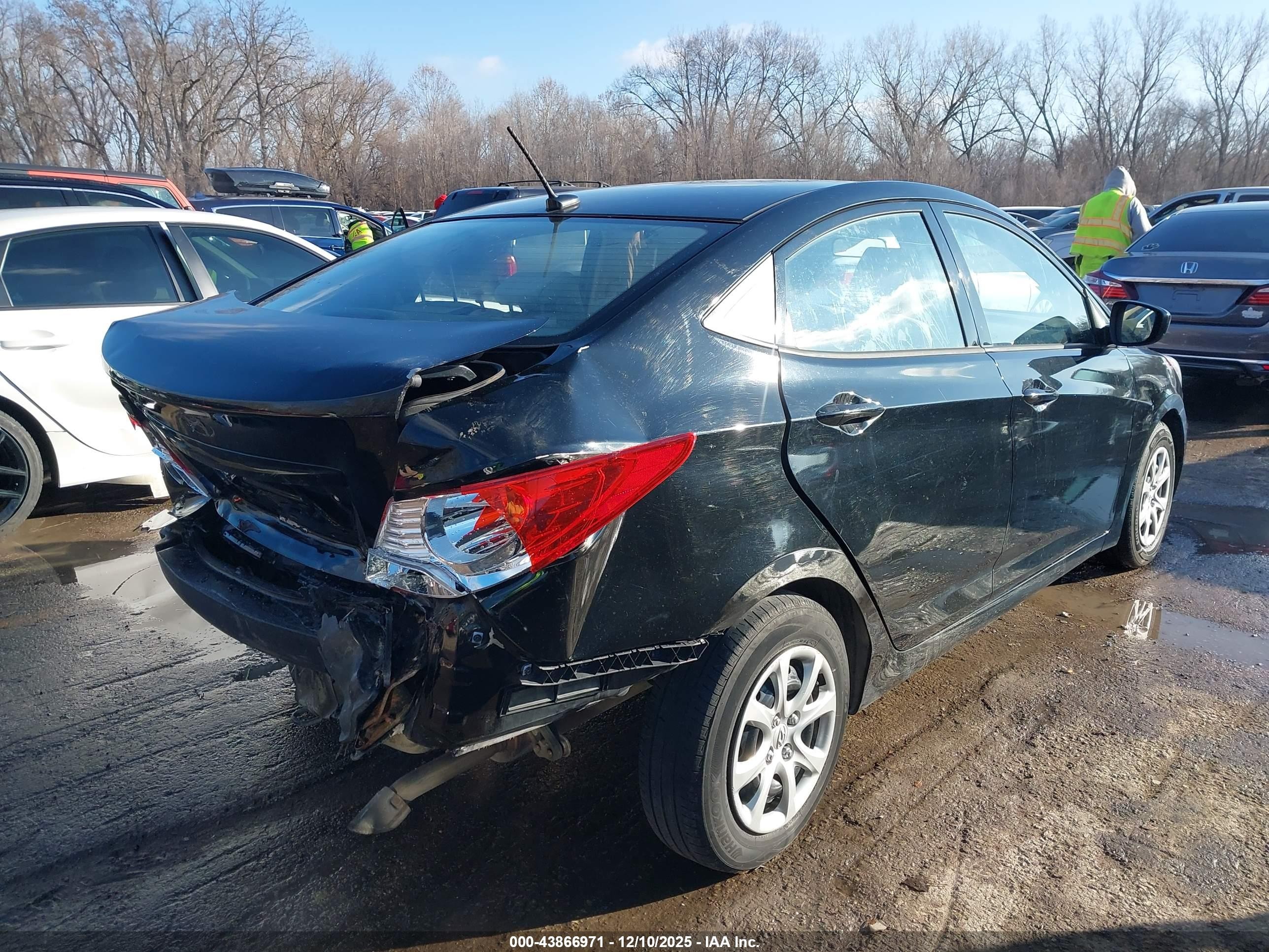 2014 Hyundai Accent Gls Black vin: KMHCT4AE9EU766682