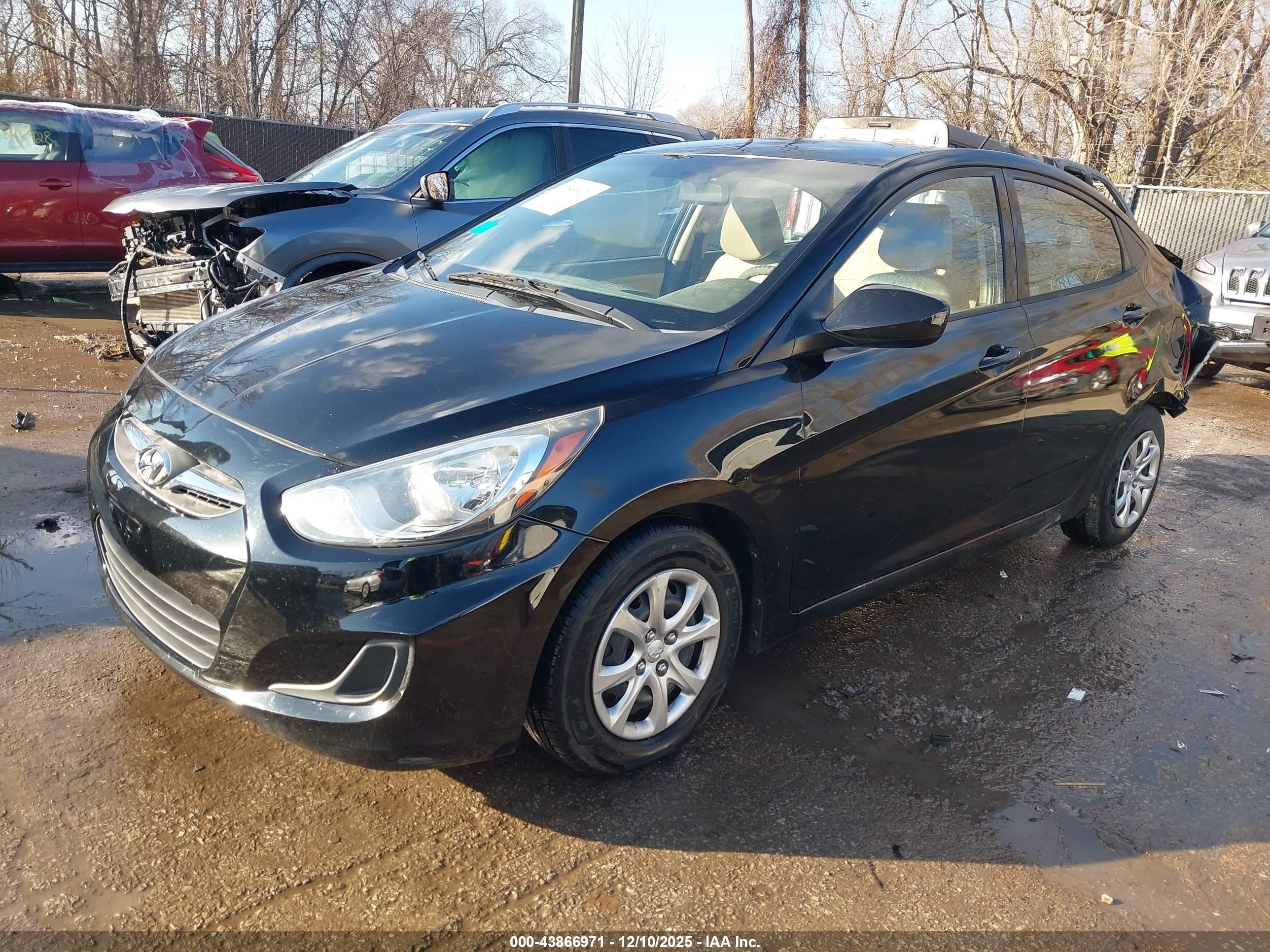 2014 Hyundai Accent Gls Black vin: KMHCT4AE9EU766682
