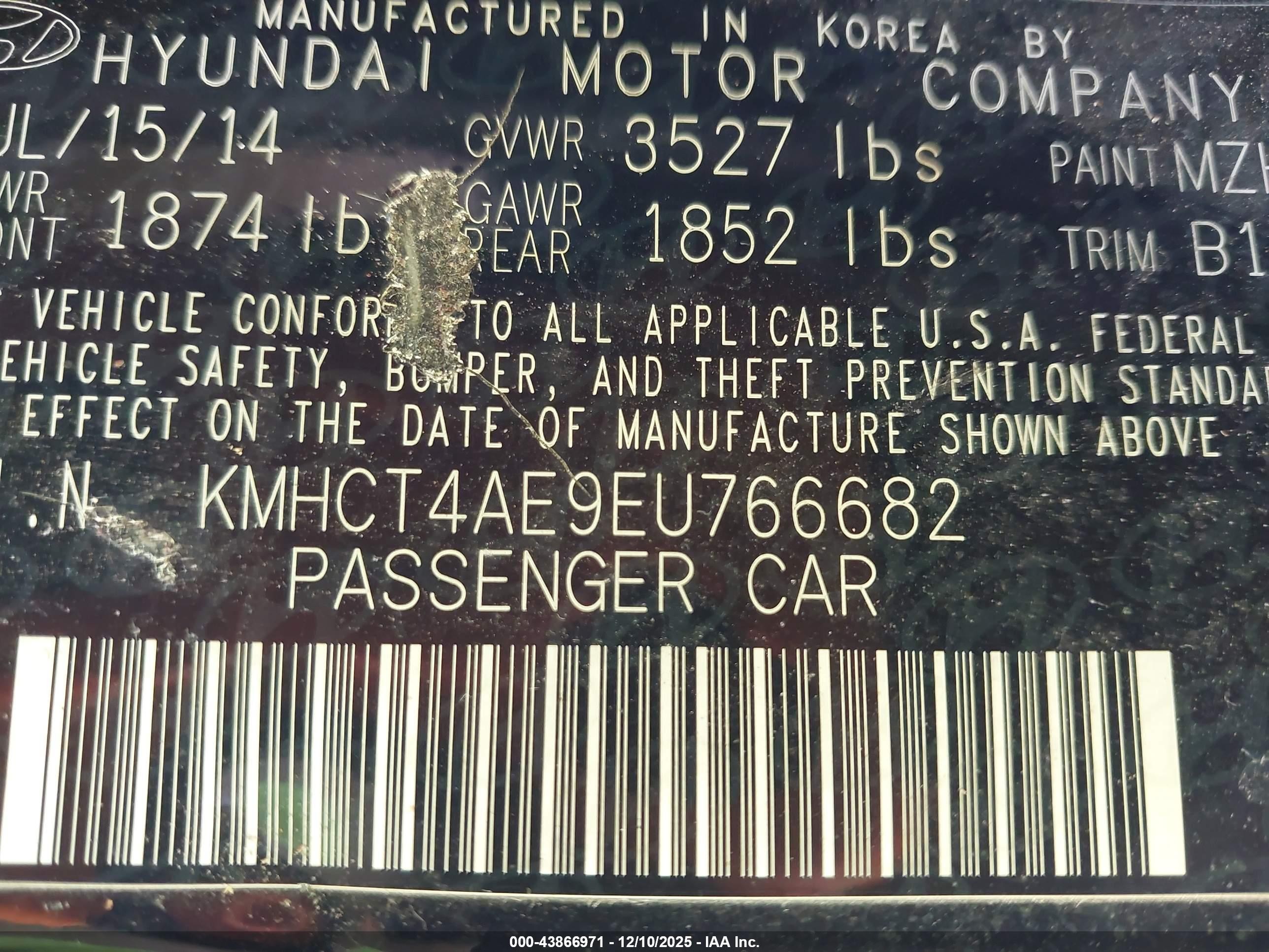 2014 Hyundai Accent Gls Black vin: KMHCT4AE9EU766682