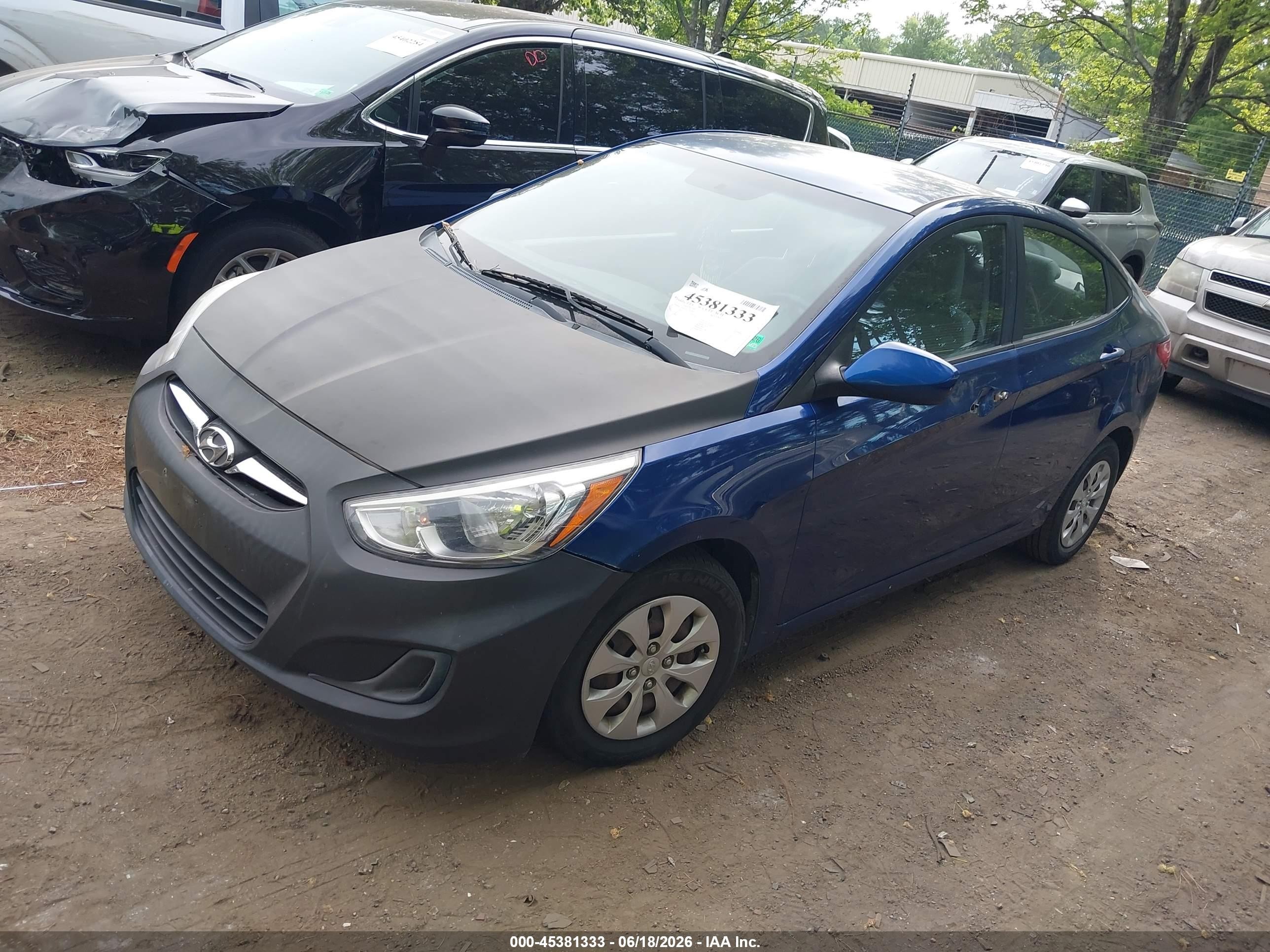 2015 Hyundai Accent Gls Blue vin: KMHCT4AE9FU796489