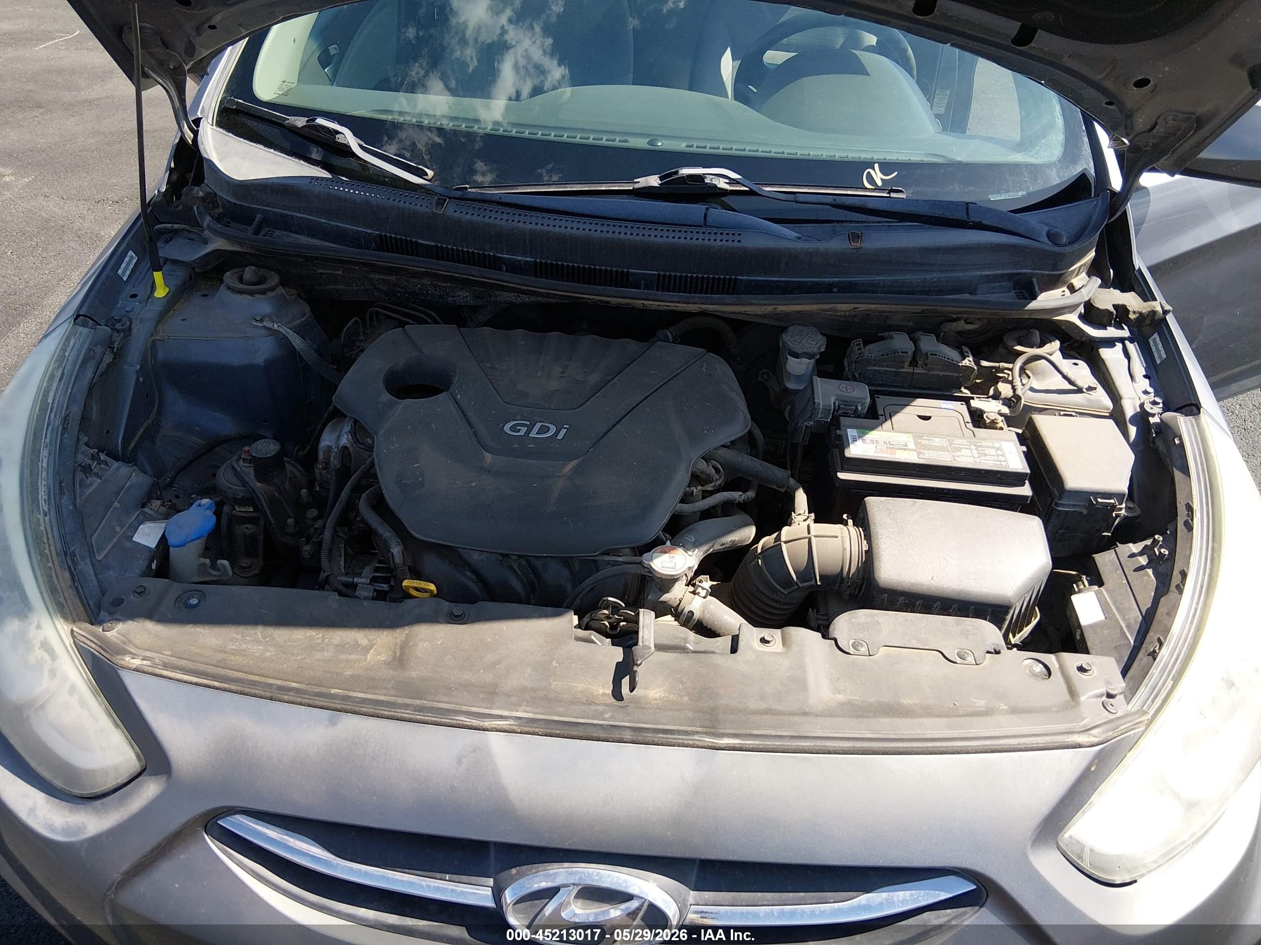 2015 Hyundai Accent Gls Gray vin: KMHCT4AE9FU820418