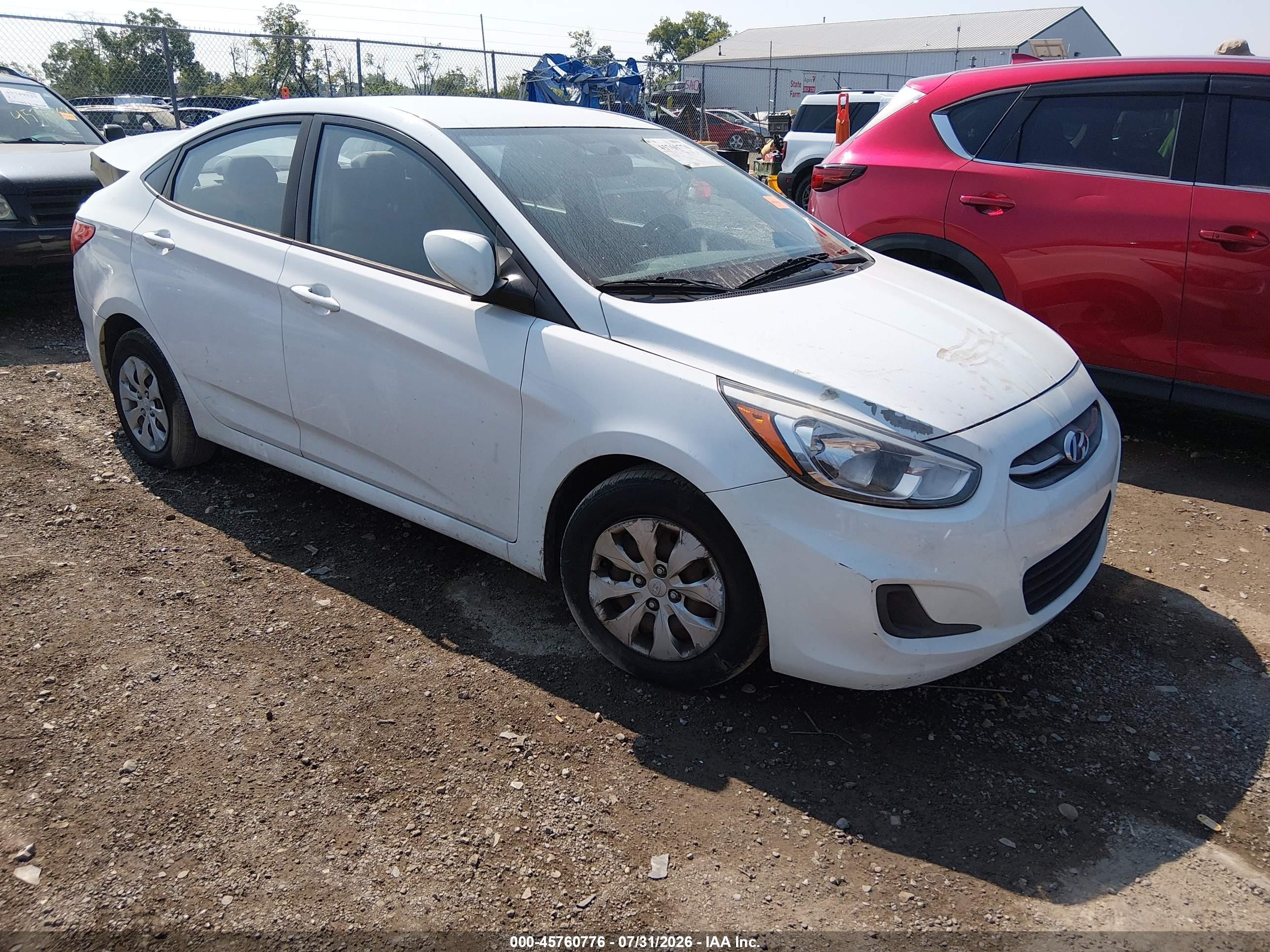2015 Hyundai Accent Gls White vin: KMHCT4AE9FU827403