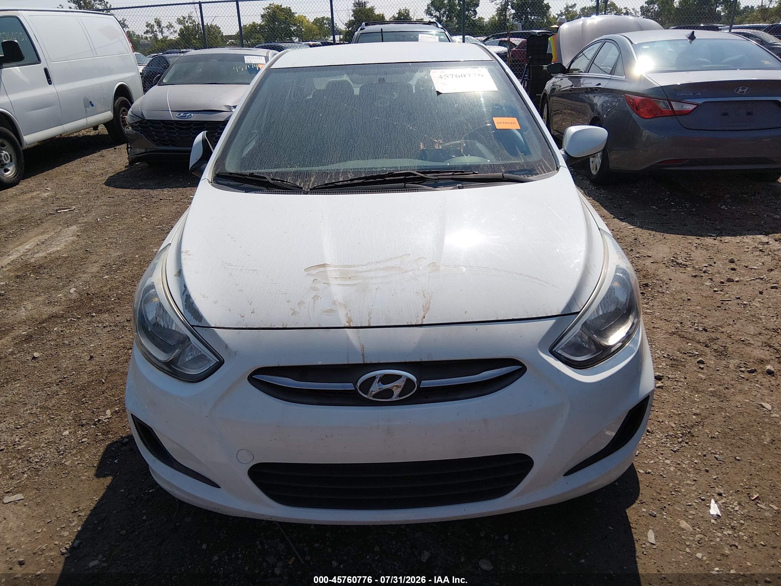 2015 Hyundai Accent Gls White vin: KMHCT4AE9FU827403