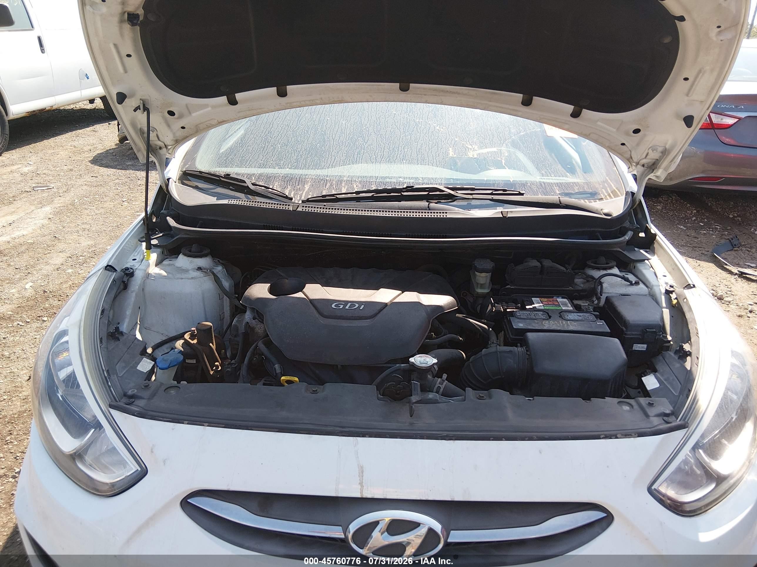 2015 Hyundai Accent Gls White vin: KMHCT4AE9FU827403