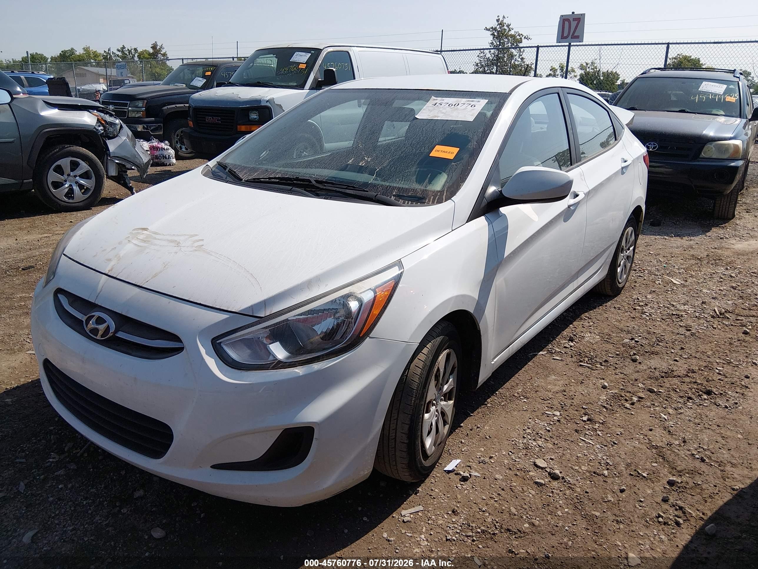 2015 Hyundai Accent Gls White vin: KMHCT4AE9FU827403