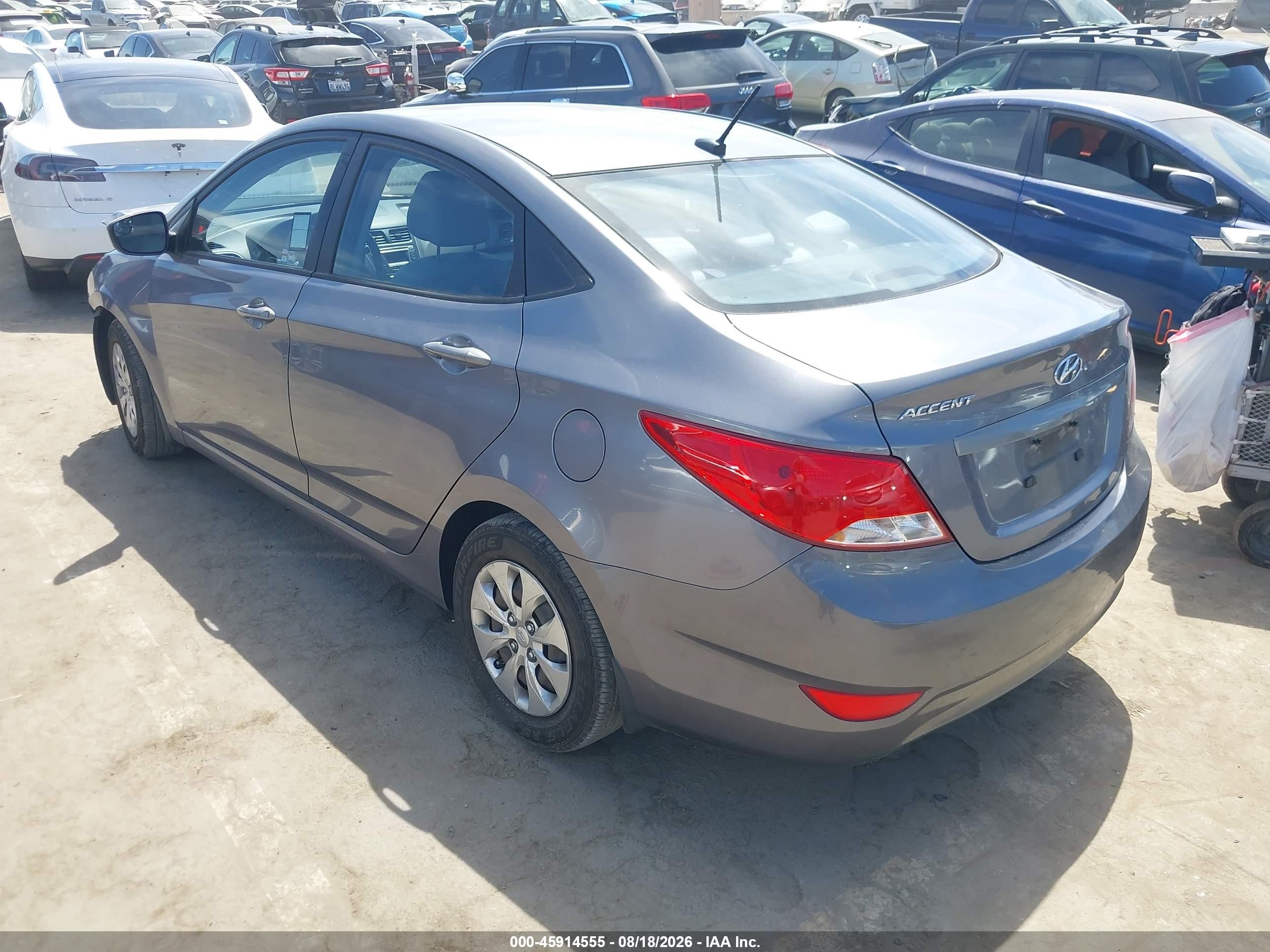 2015 Hyundai Accent Gls Gray vin: KMHCT4AE9FU871451