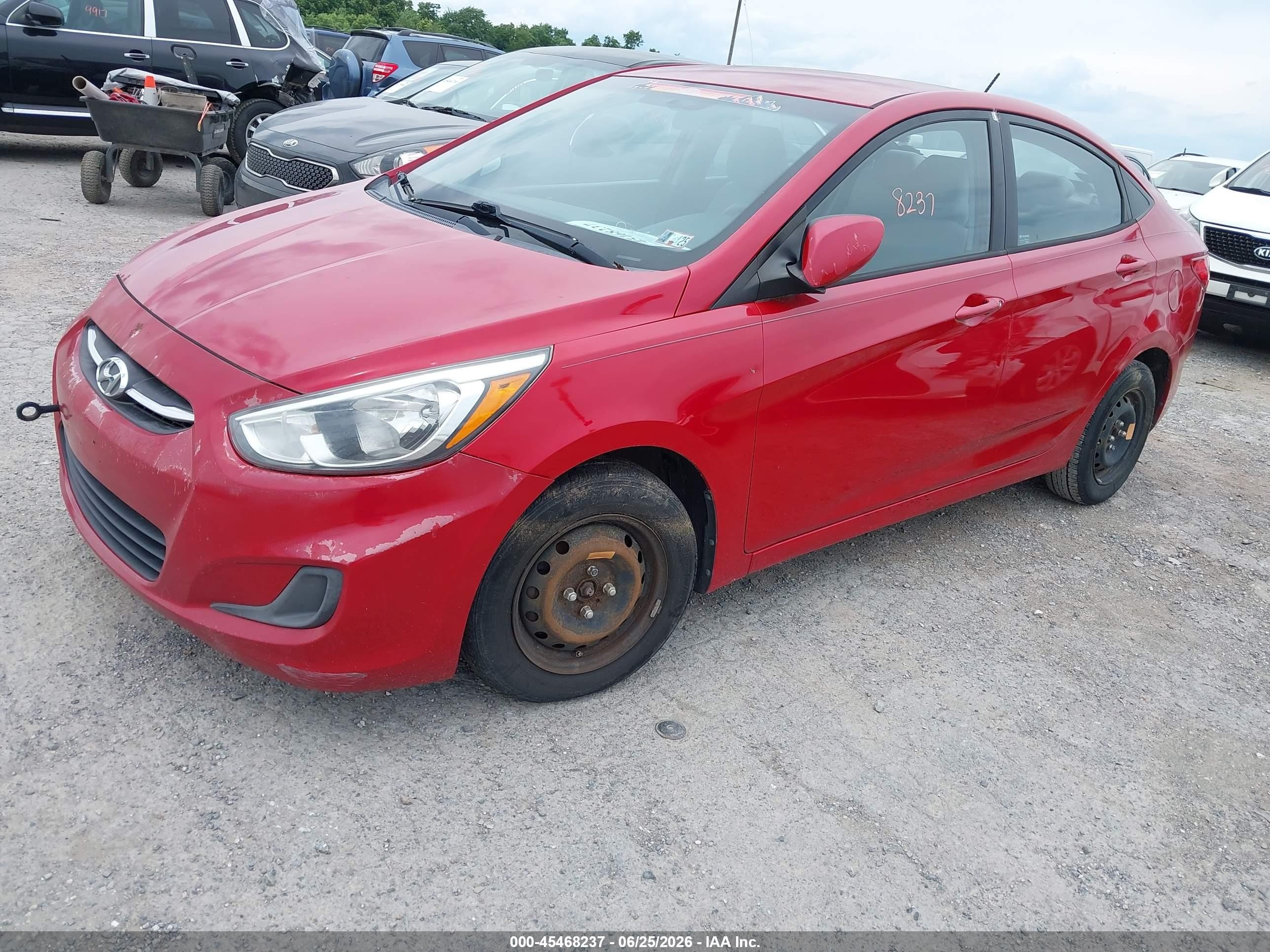 2015 Hyundai Accent Gls Red vin: KMHCT4AE9FU915934