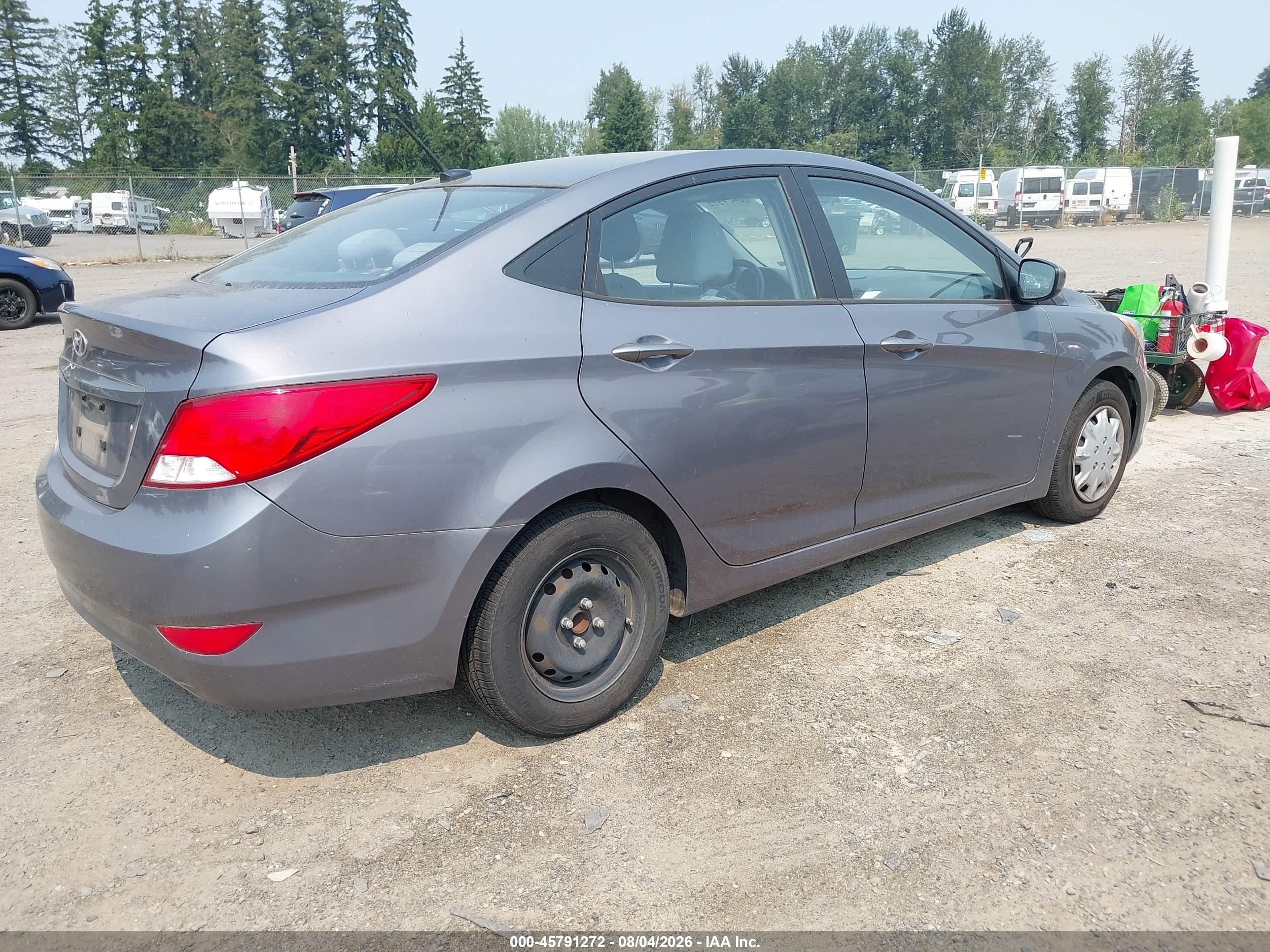 2015 Hyundai Accent Gls Gray vin: KMHCT4AE9FU931129