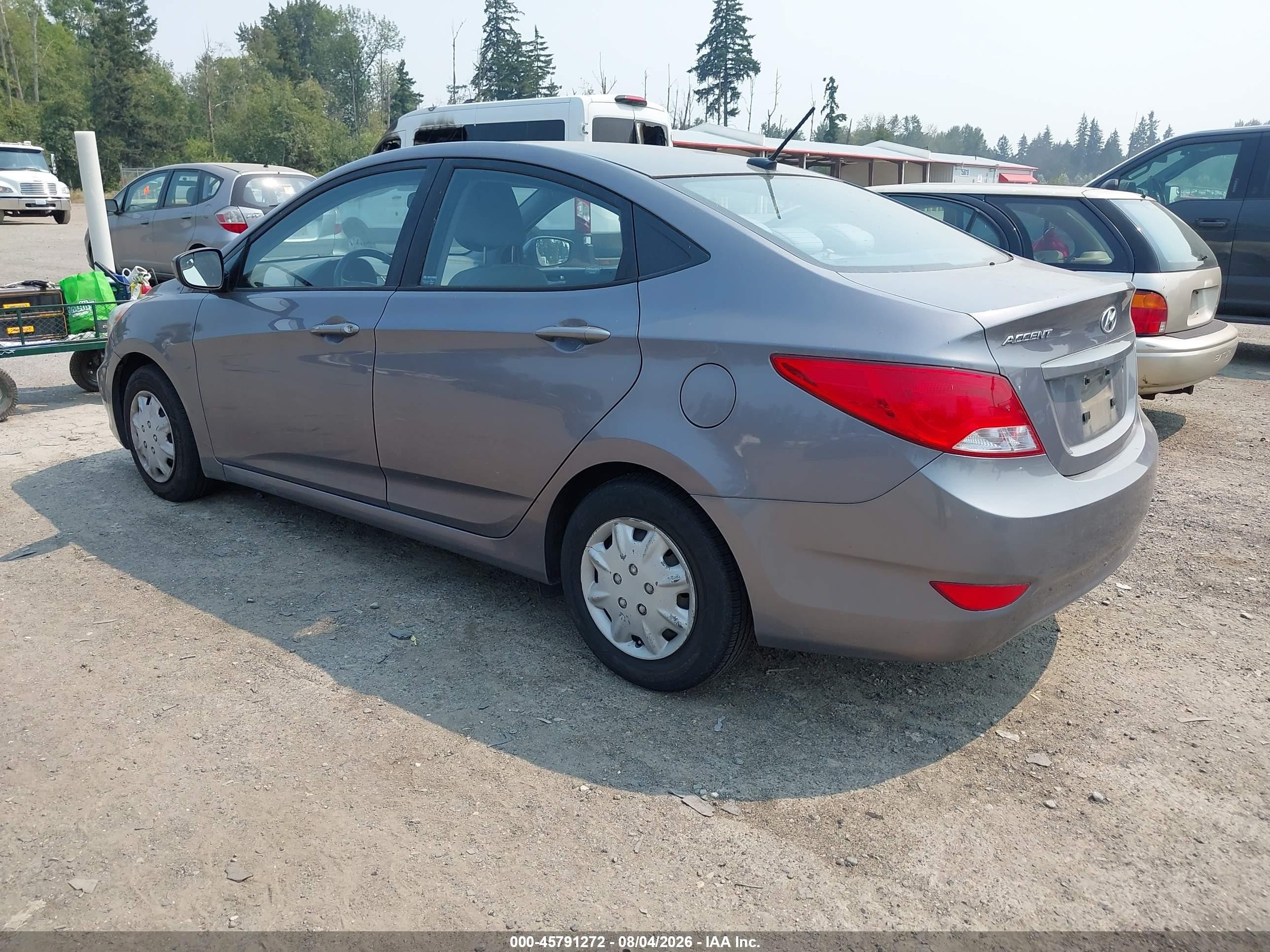 2015 Hyundai Accent Gls Gray vin: KMHCT4AE9FU931129