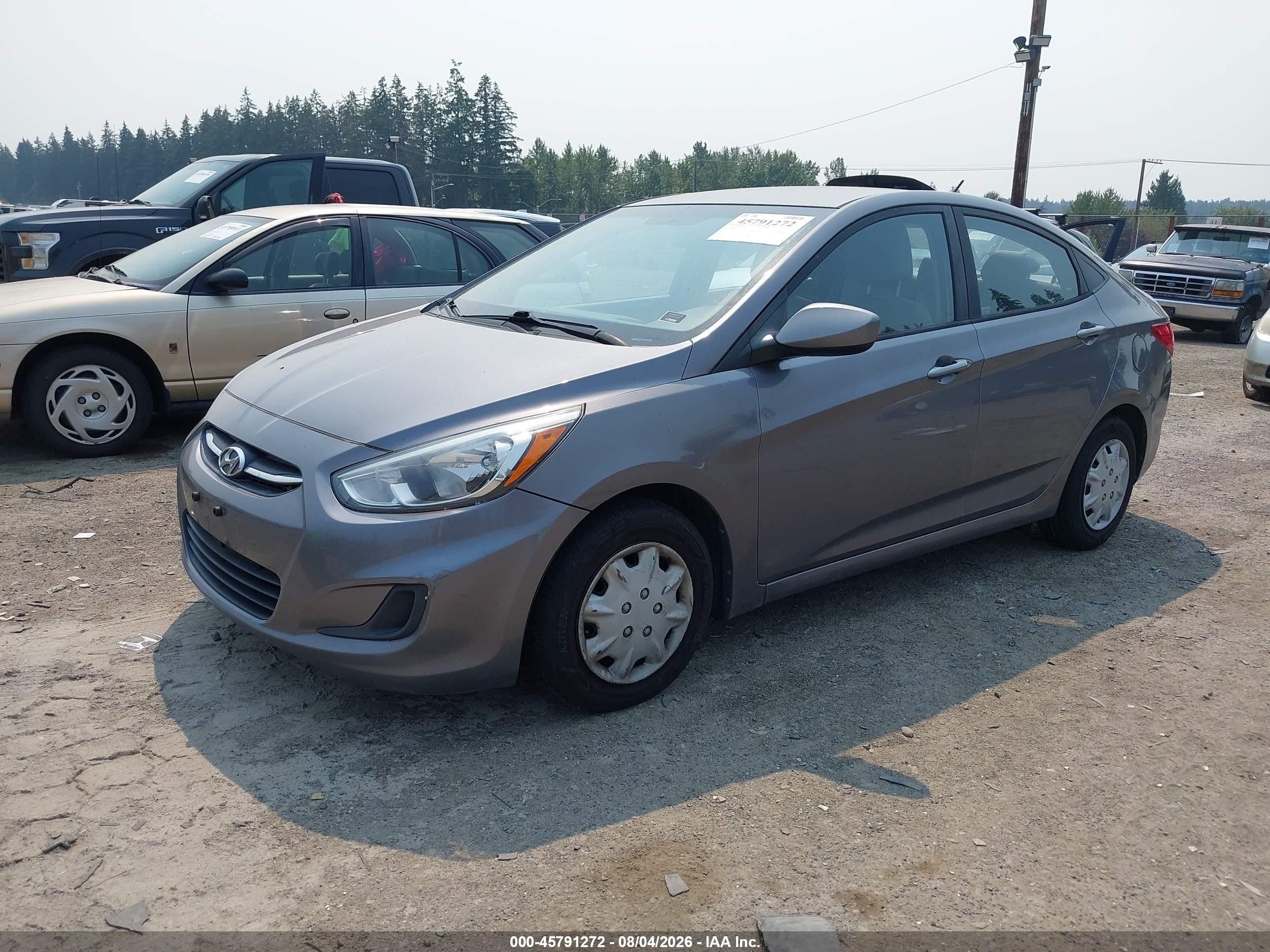 2015 Hyundai Accent Gls Gray vin: KMHCT4AE9FU931129