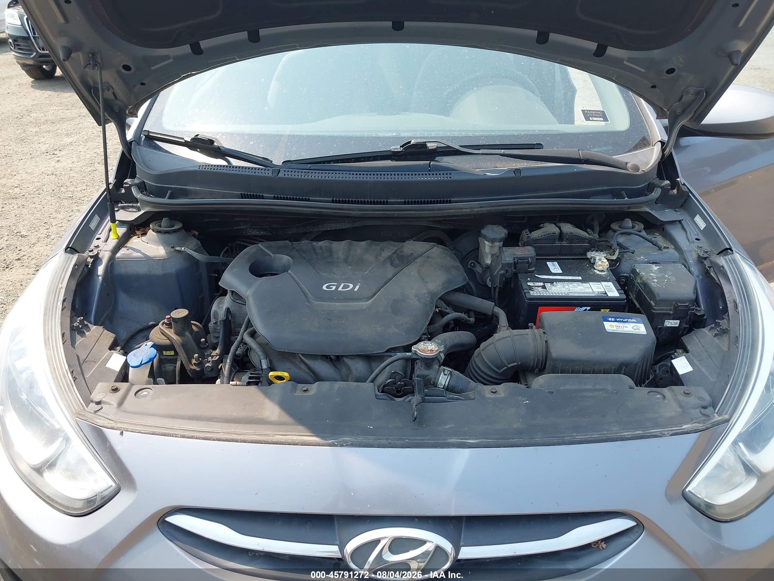 2015 Hyundai Accent Gls Gray vin: KMHCT4AE9FU931129