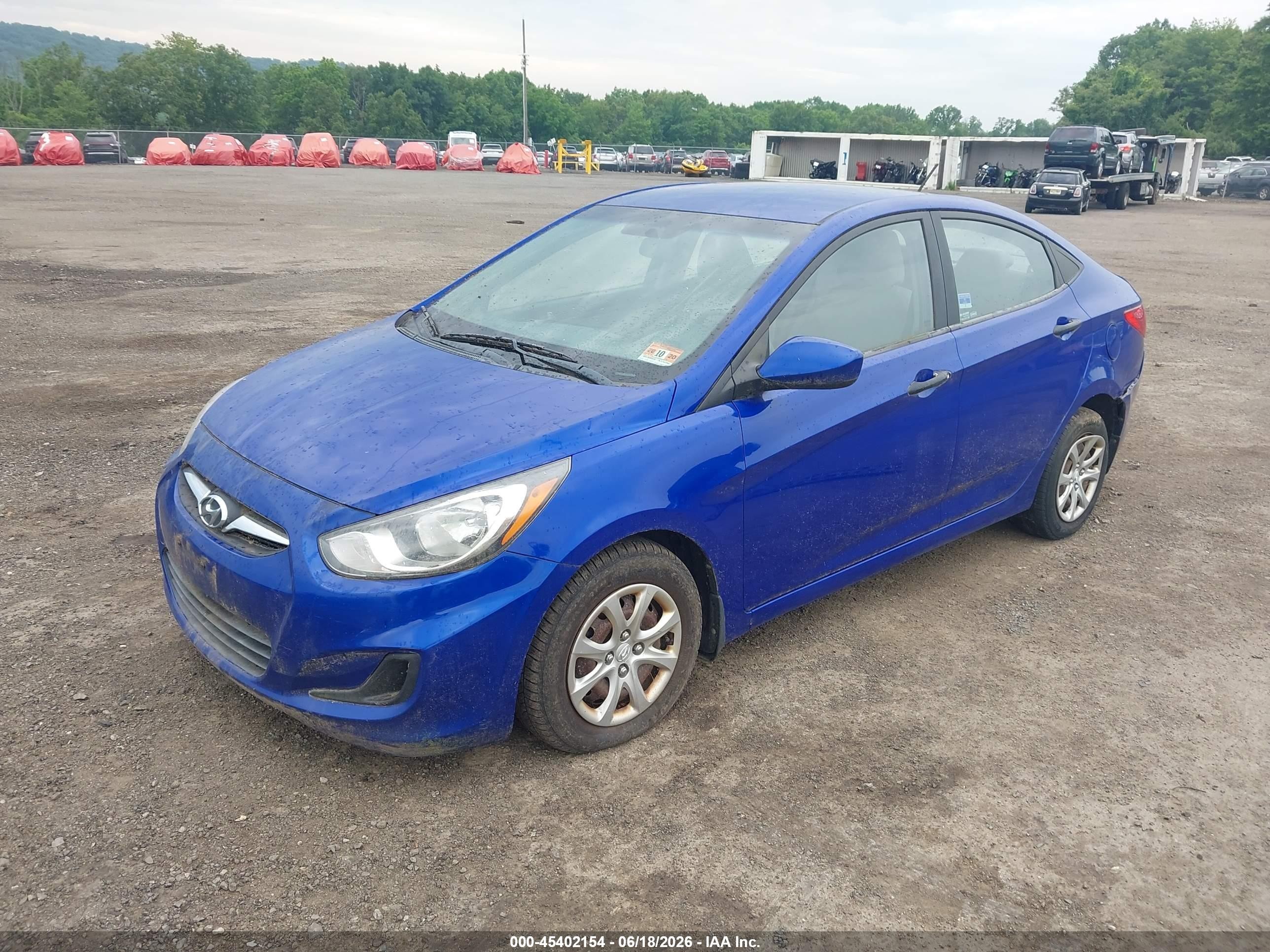 2012 Hyundai Accent Gls Blue vin: KMHCT4AEXCU113971