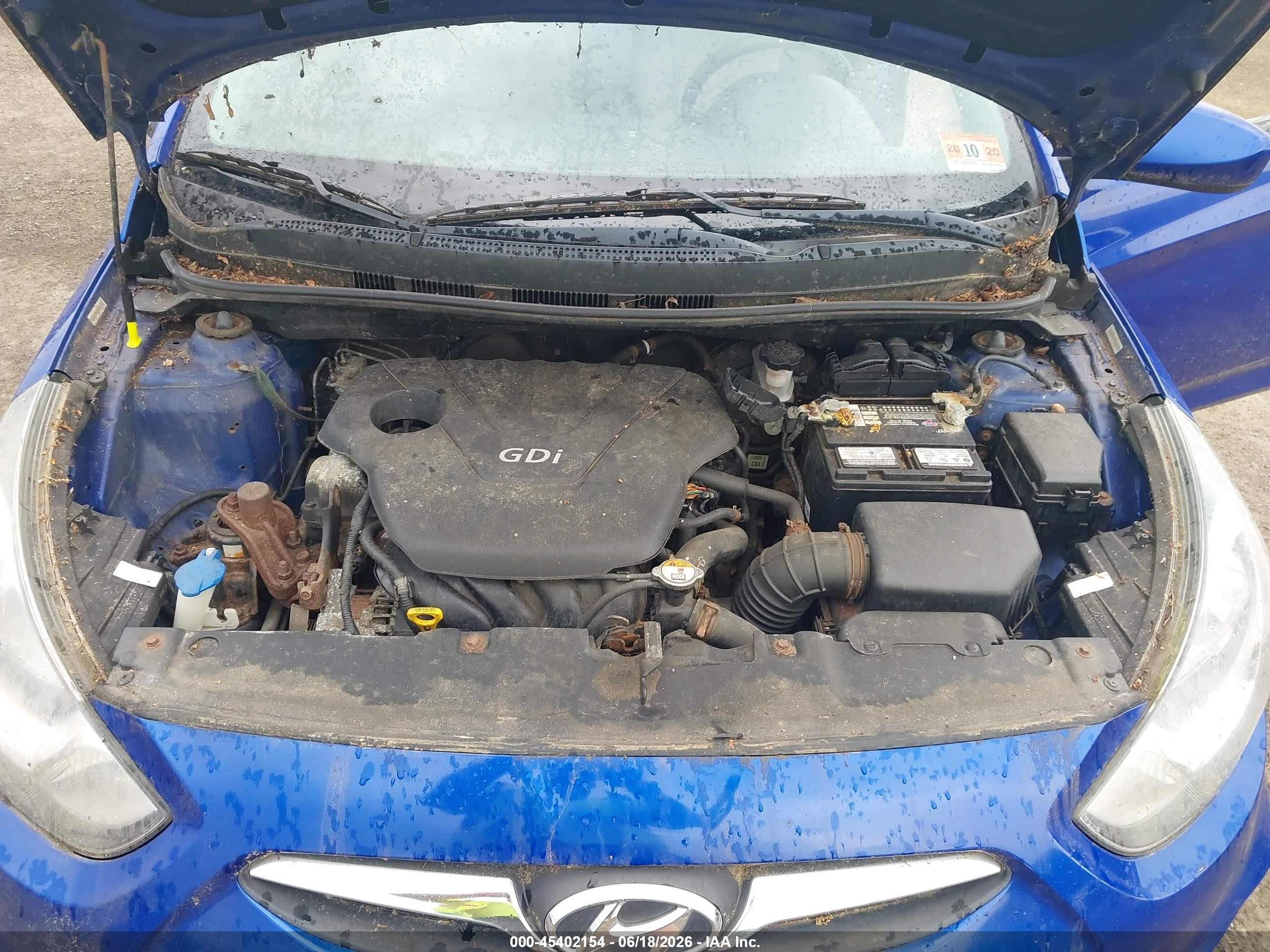 2012 Hyundai Accent Gls Blue vin: KMHCT4AEXCU113971